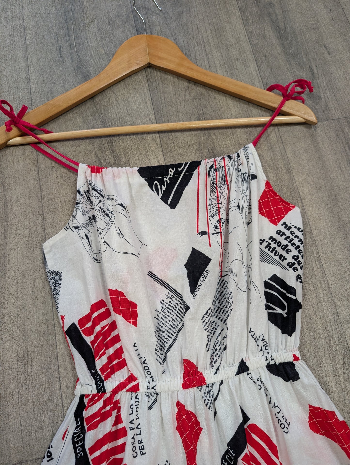 1980s novelty print cotton dress - XS/S