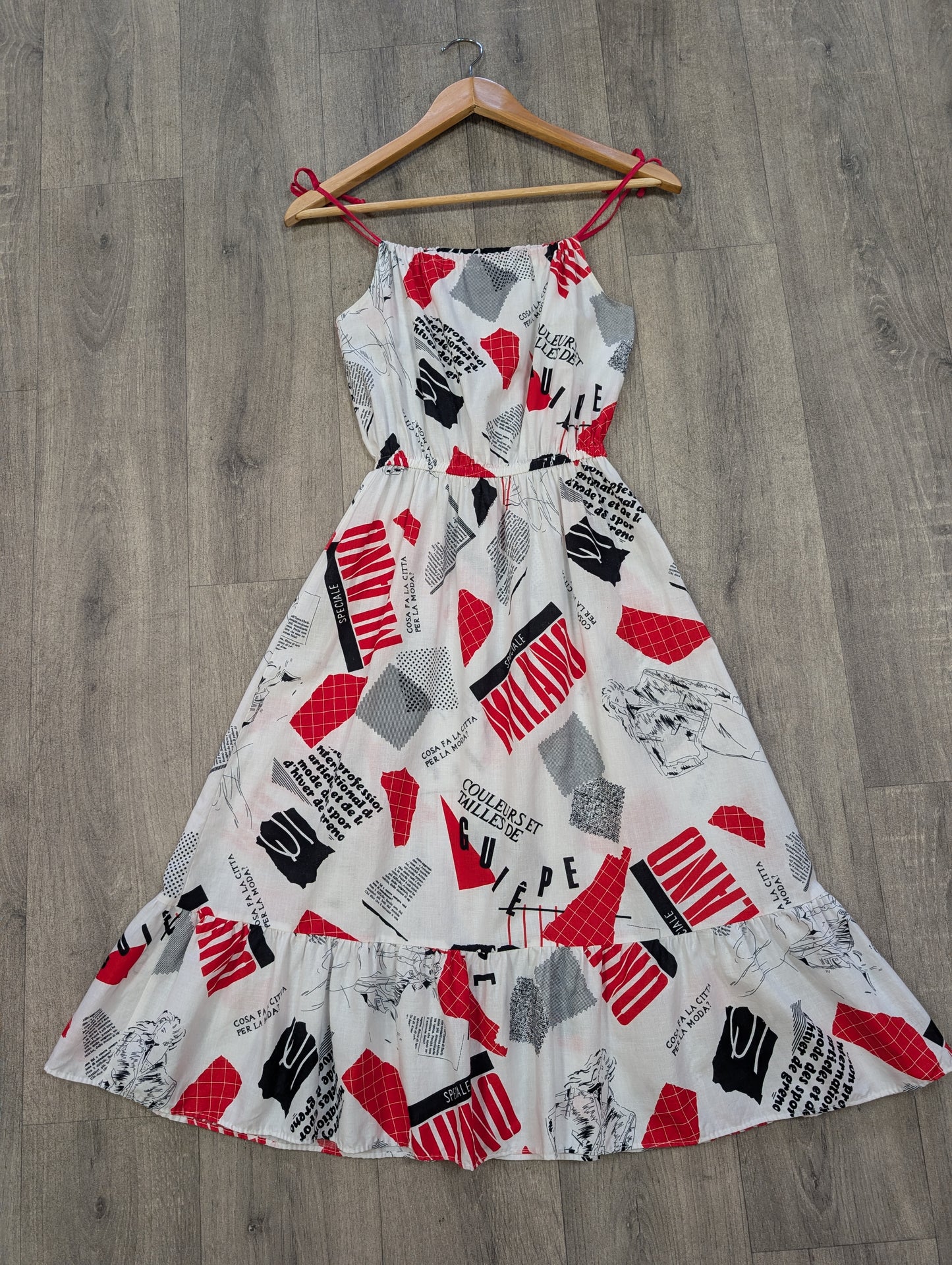1980s novelty print cotton dress - XS/S