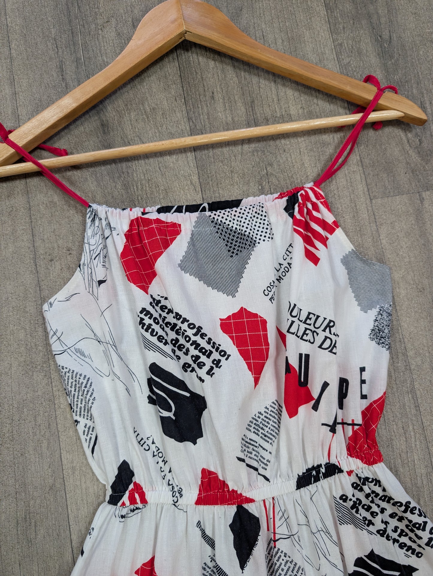 1980s novelty print cotton dress - XS/S