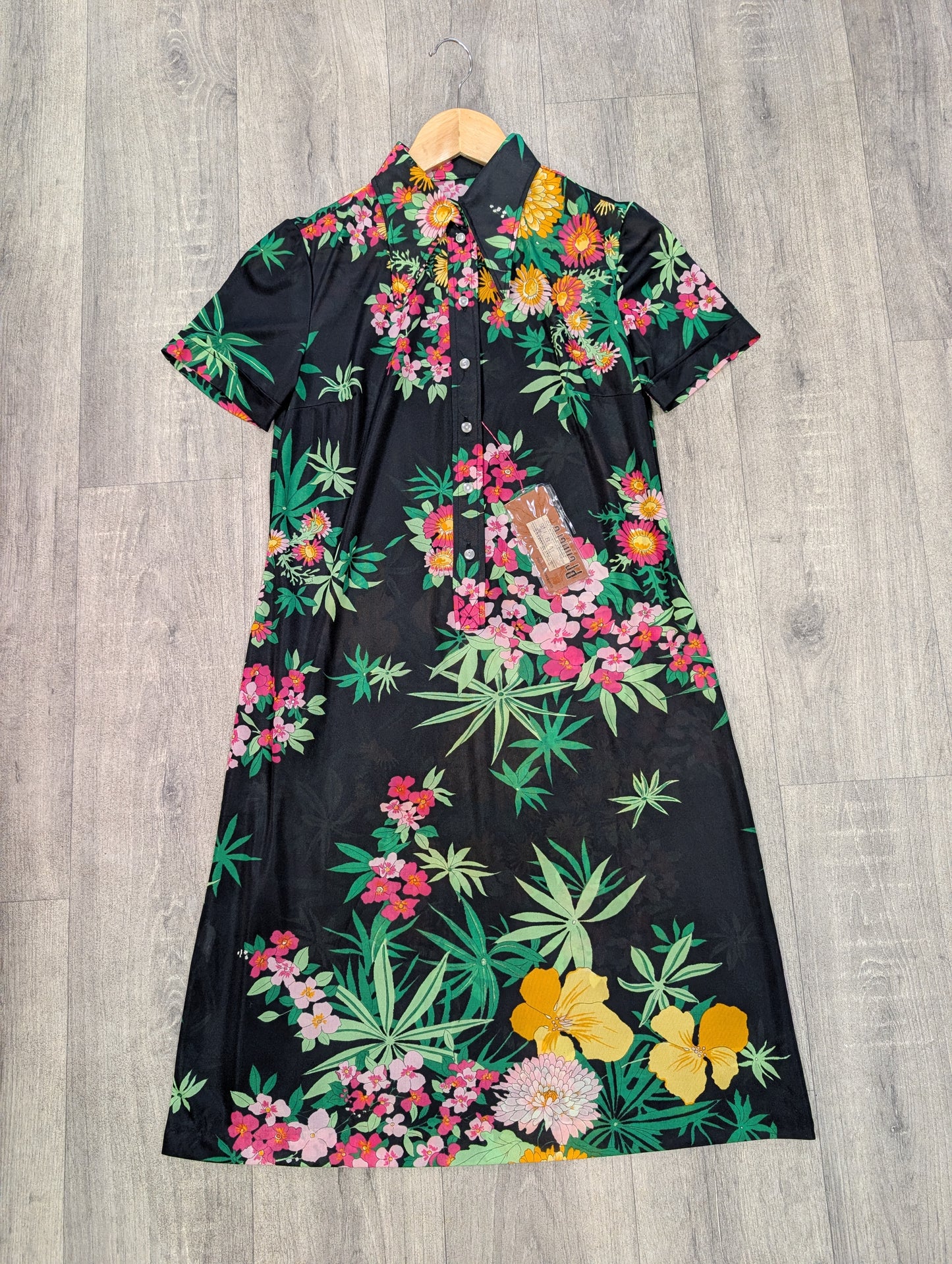 Deadstock 1970s floral dress - S/8/10