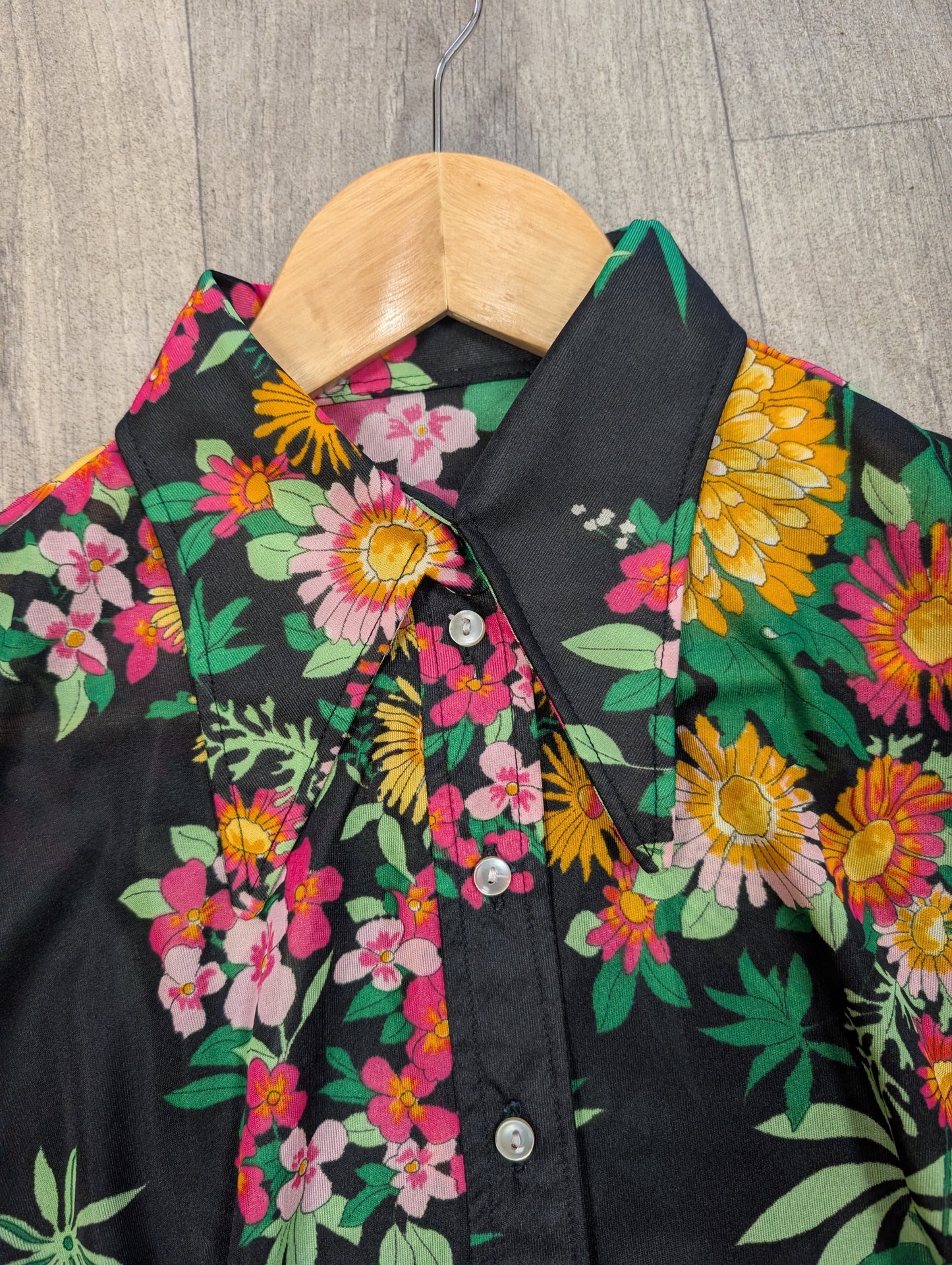 Deadstock 1970s floral dress - S/8/10