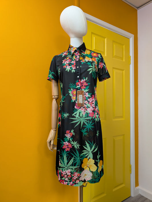 Deadstock 1970s floral dress - S/8/10