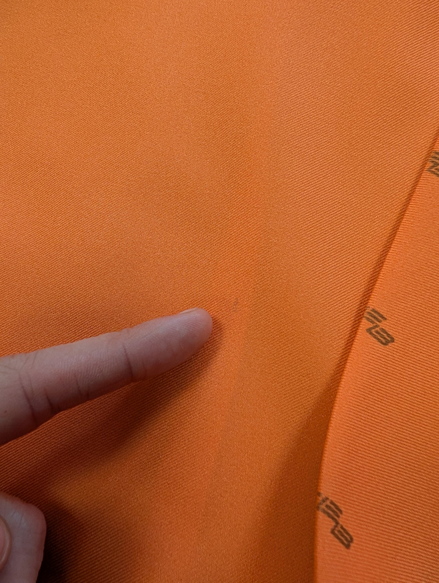 1970s orange balloon sleeve pussy bow collar blouse - L