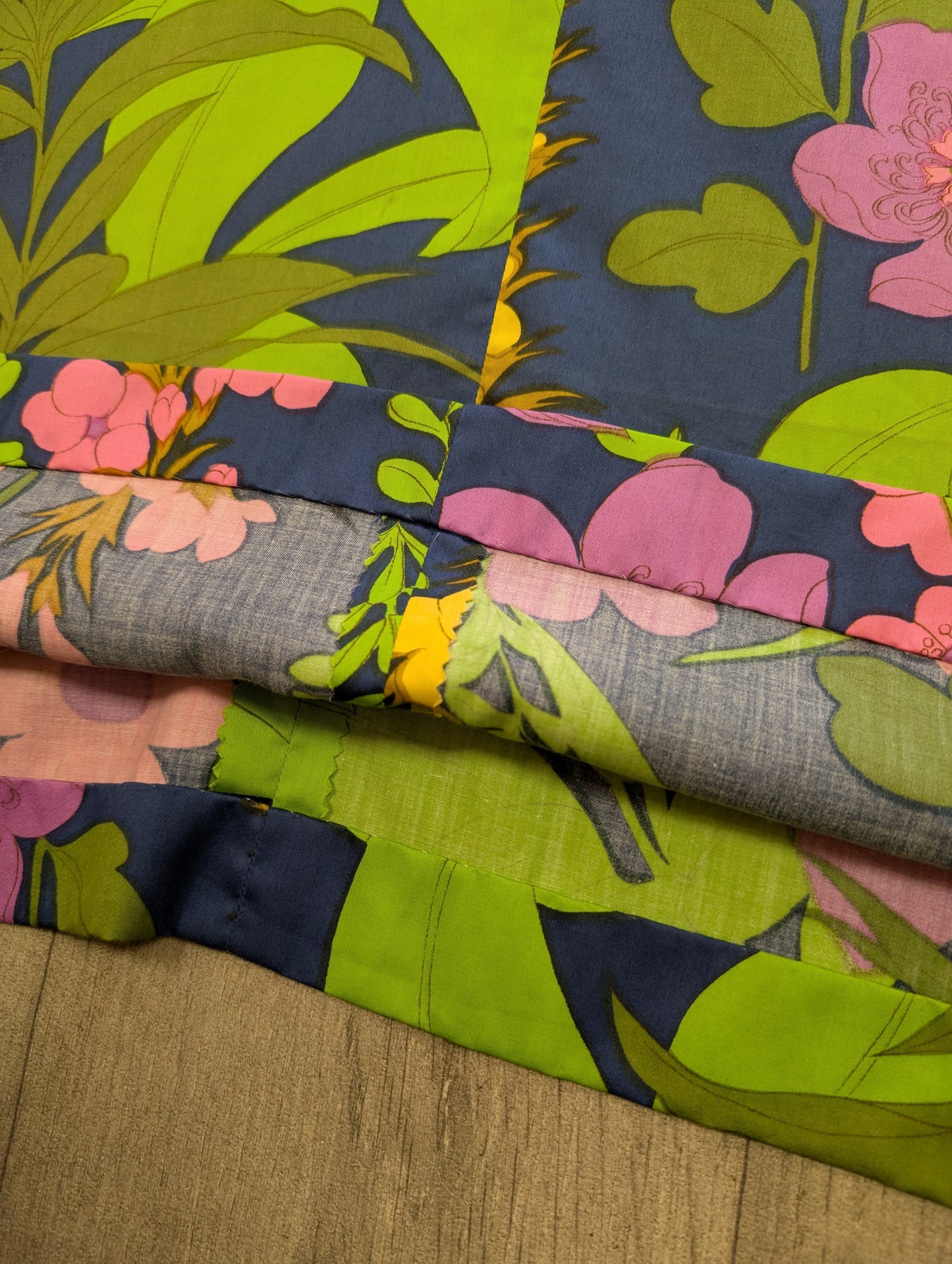 60s/70s floral cotton dress - M