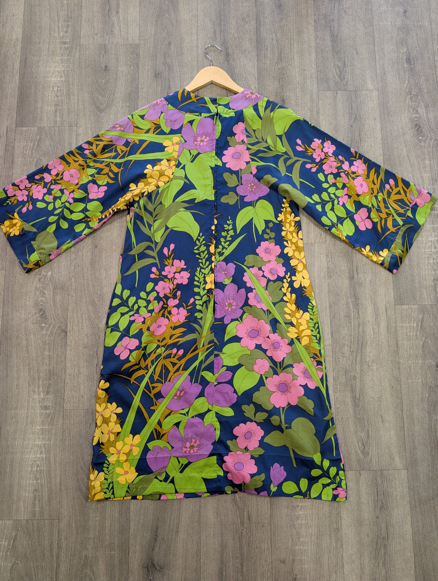 60s/70s floral cotton dress - M