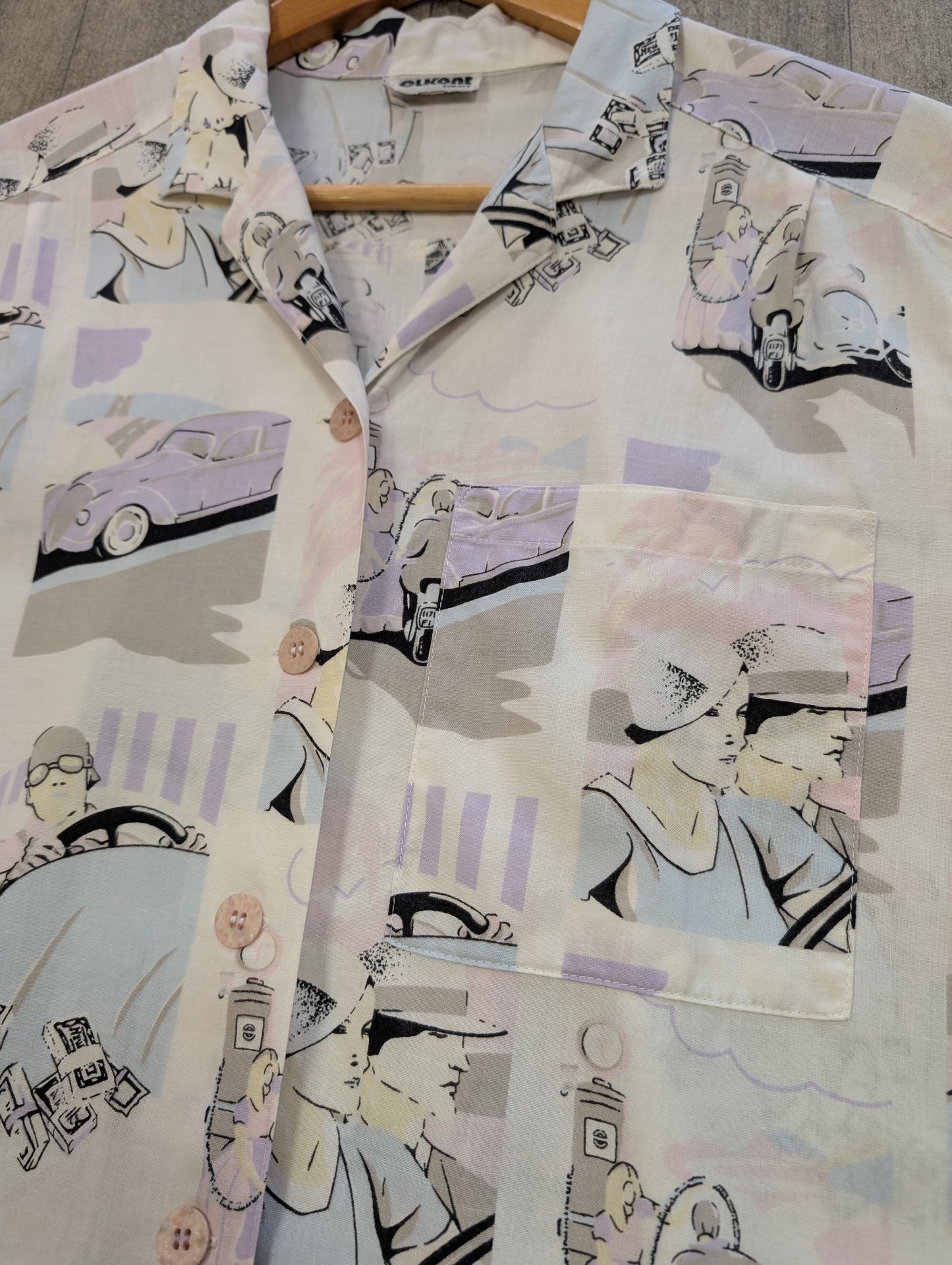 1980s Elkont novelty print shirt - M