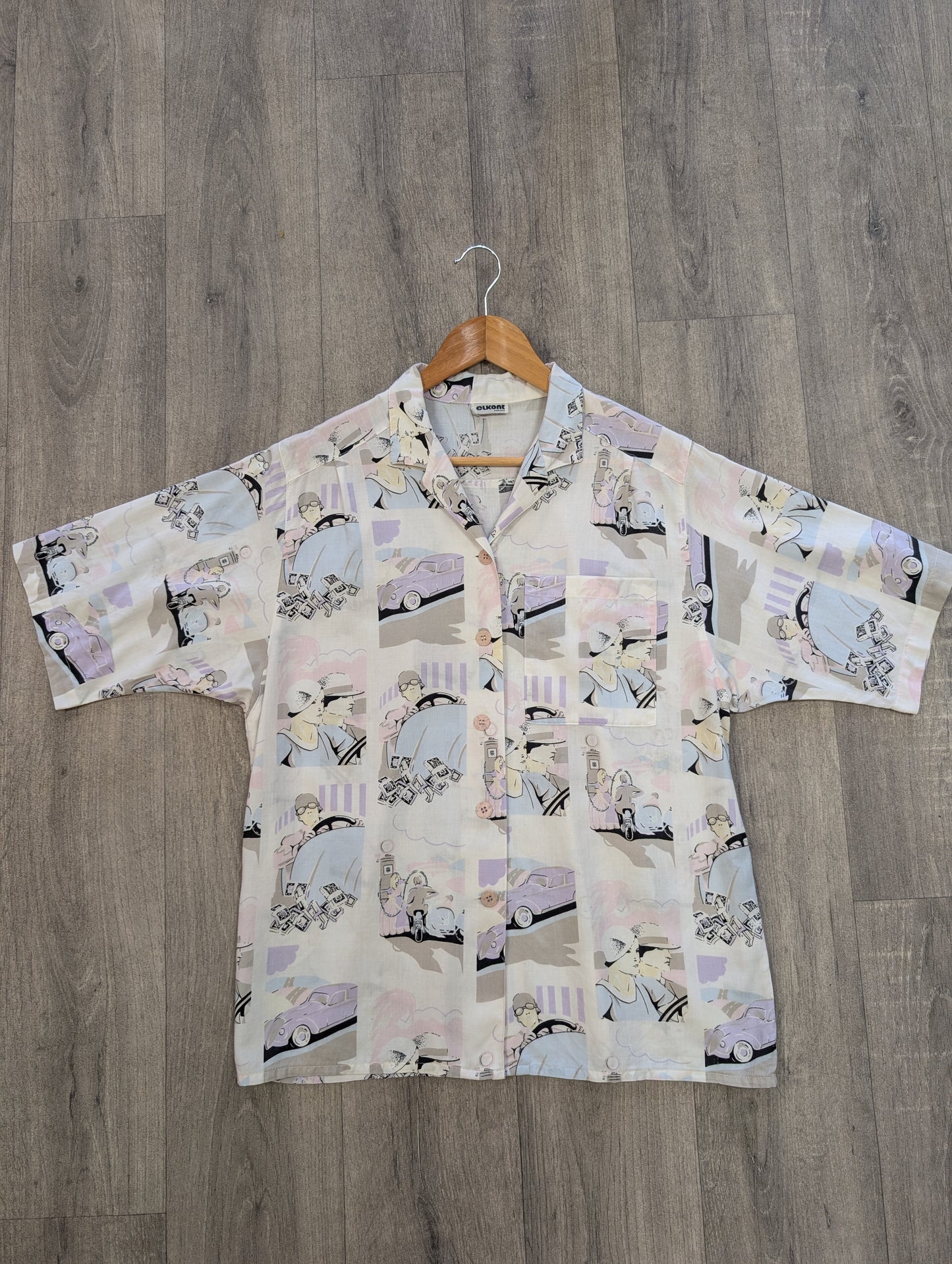 1980s Elkont novelty print shirt - M