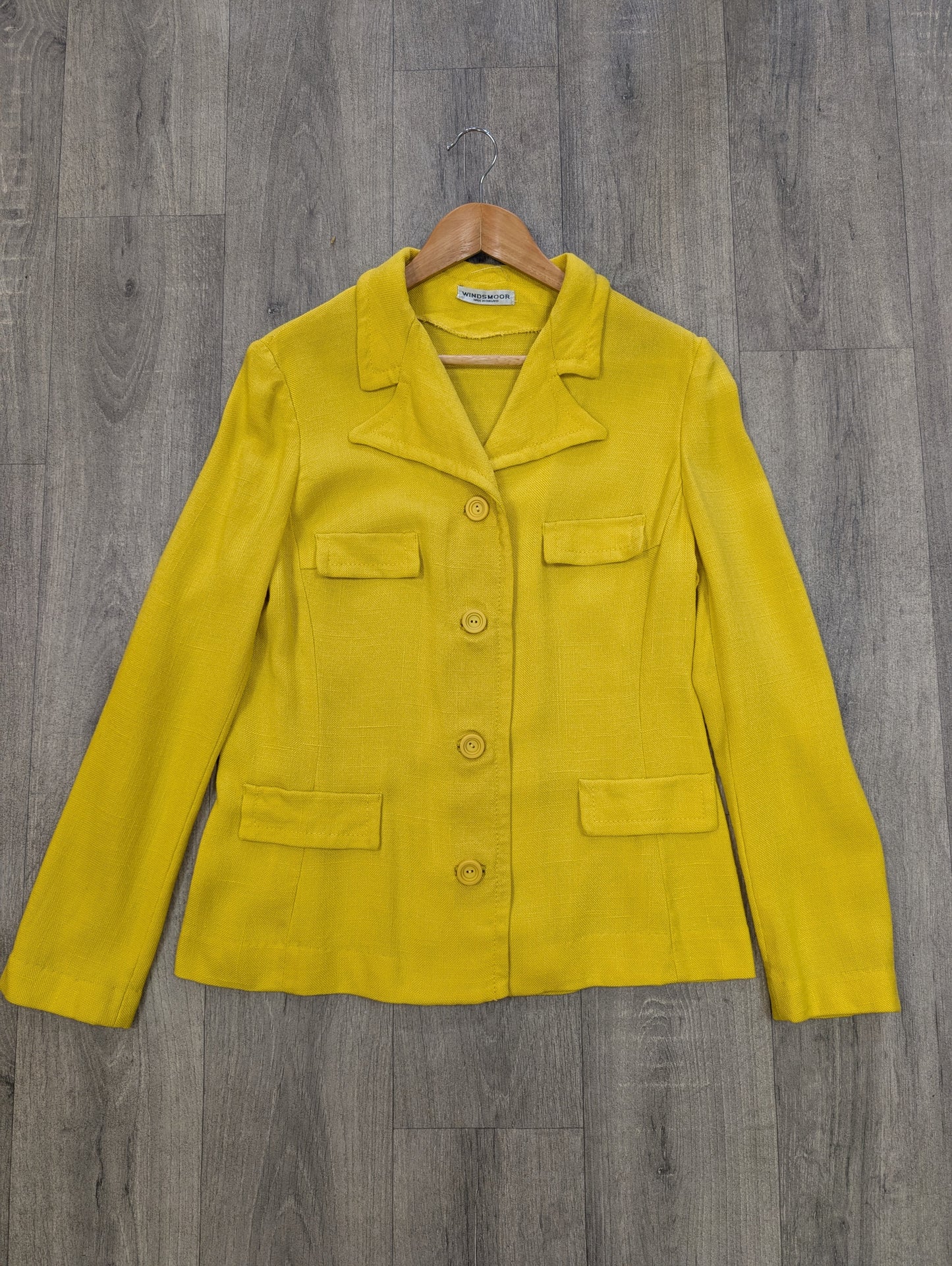 1970s Windsmoor yellow skirt suit - S/M/10/12
