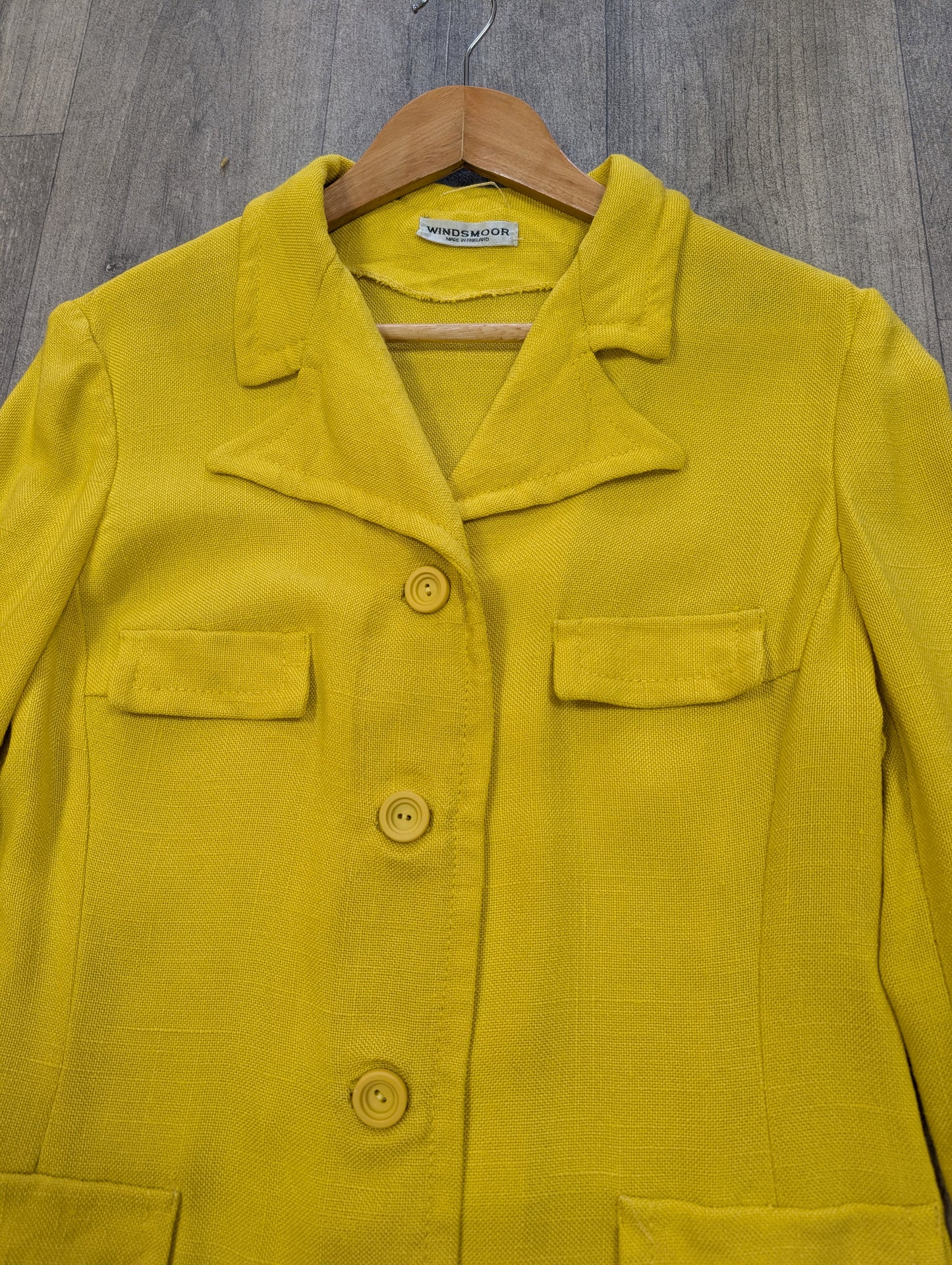 1970s Windsmoor yellow skirt suit - S/M/10/12