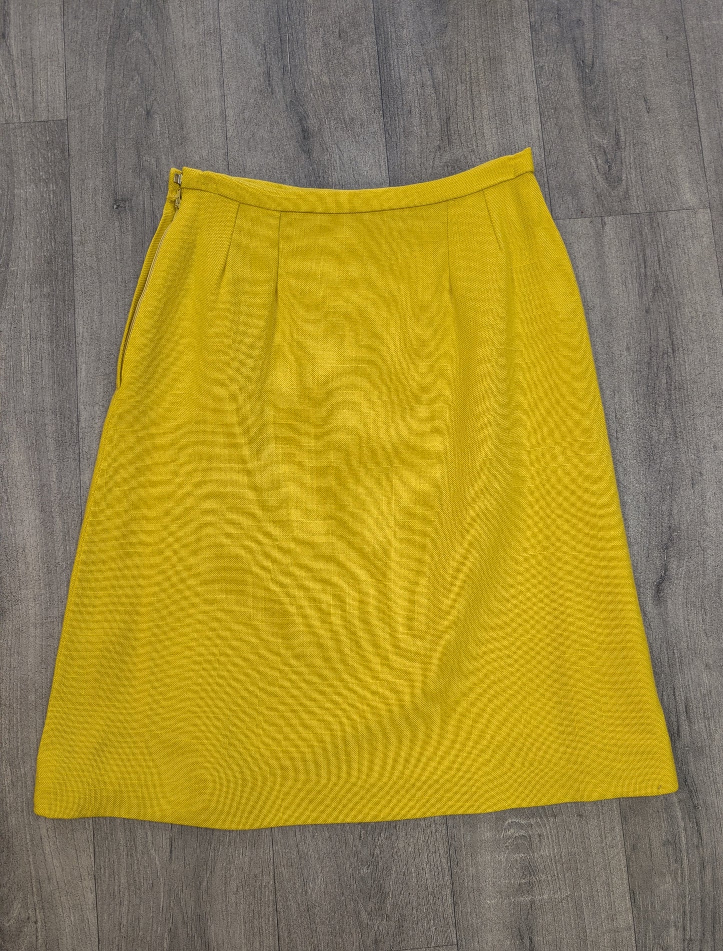 1970s Windsmoor yellow skirt suit - S/M/10/12
