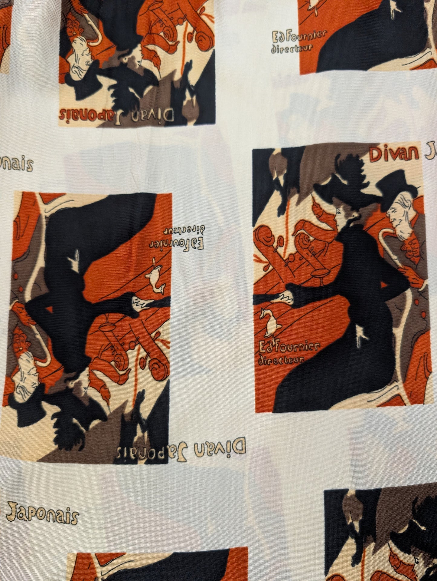 1970s Toulouse Lautrec print maxi dress - S/8