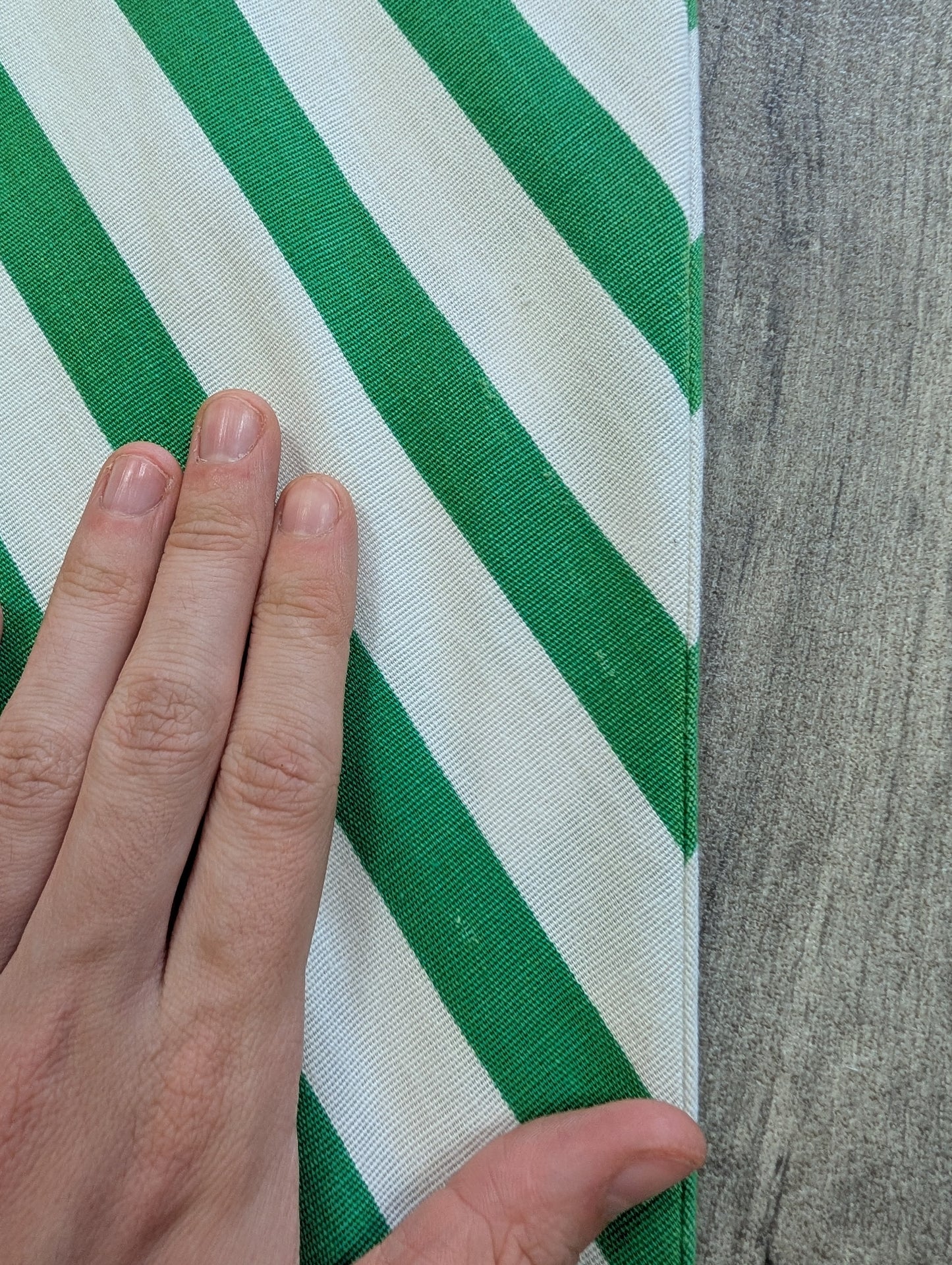 1970s St Michael green & white striped cotton dress - S/8