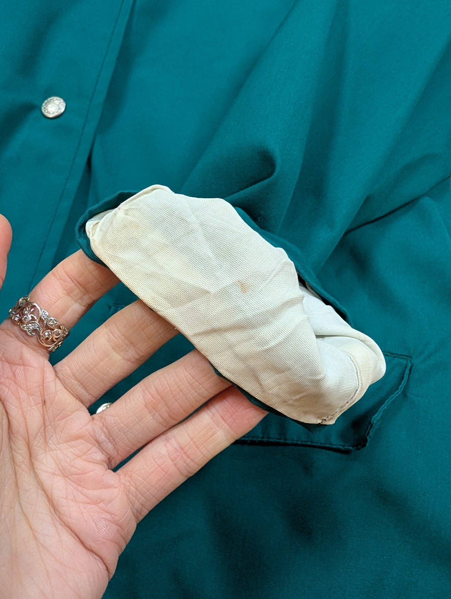 1970s green anorak with red fleece lining - S