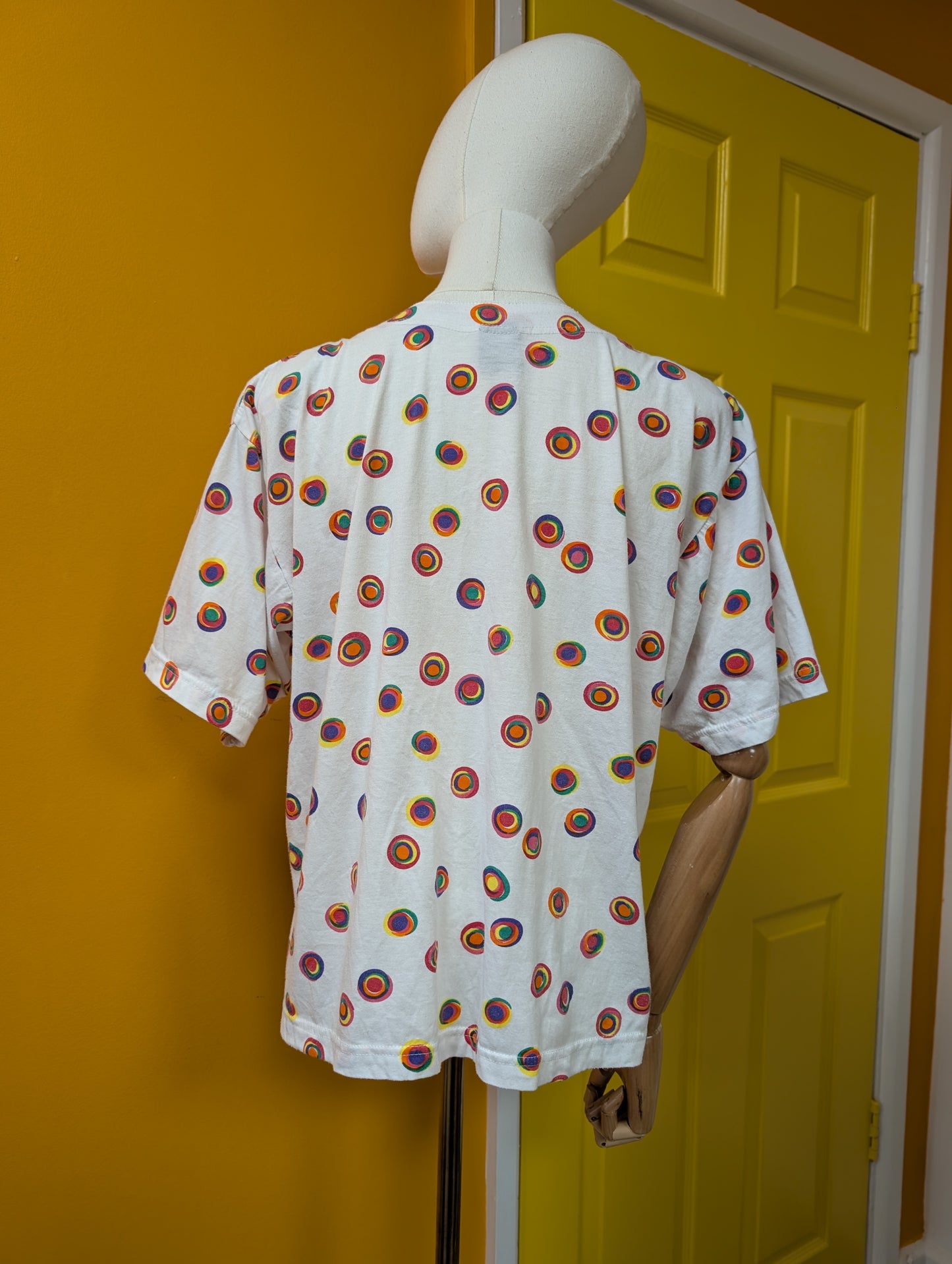 80s/90s Avant Garde rainbow print top
