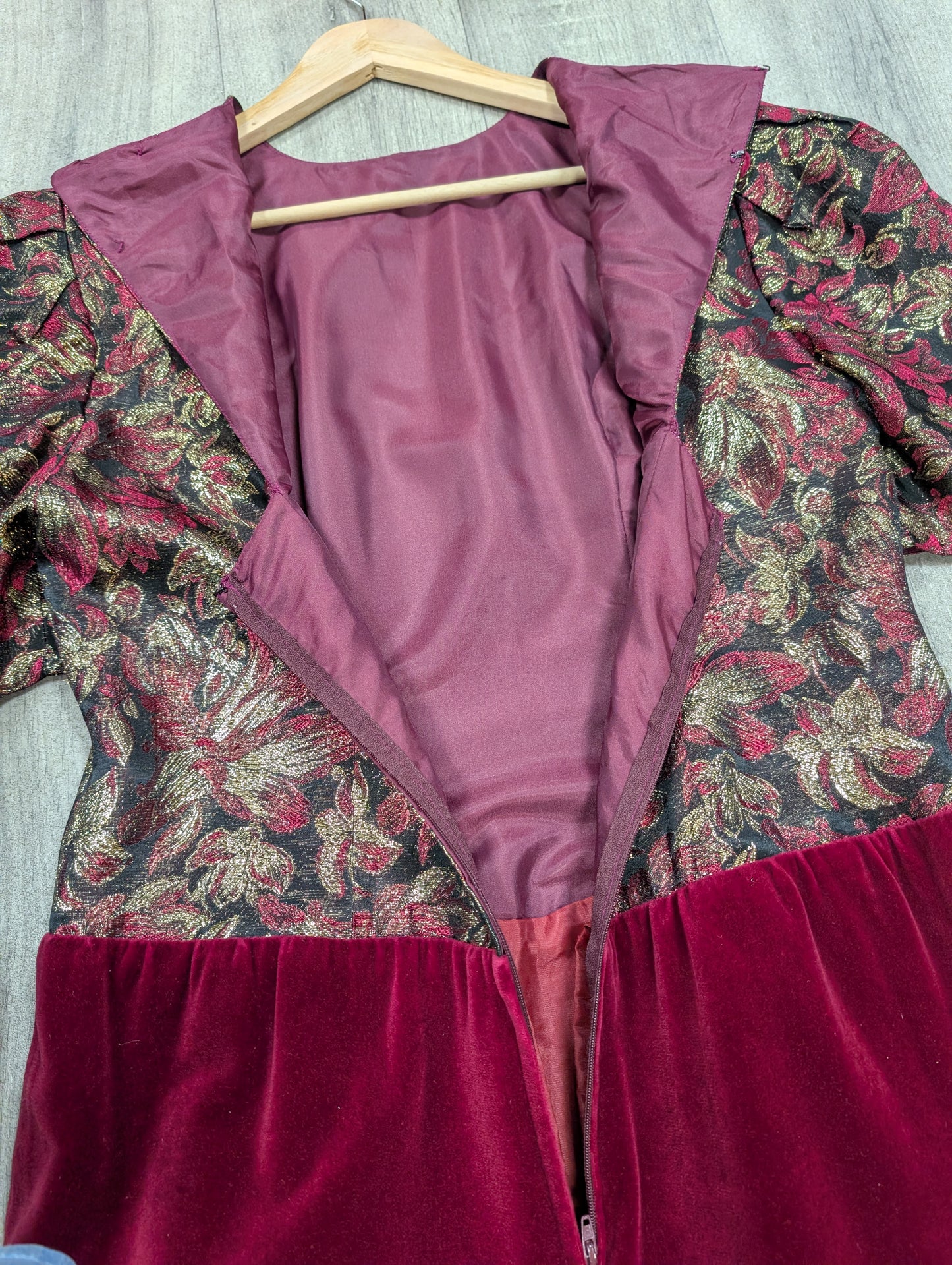 1980s lurex and velvet party dress - M/14