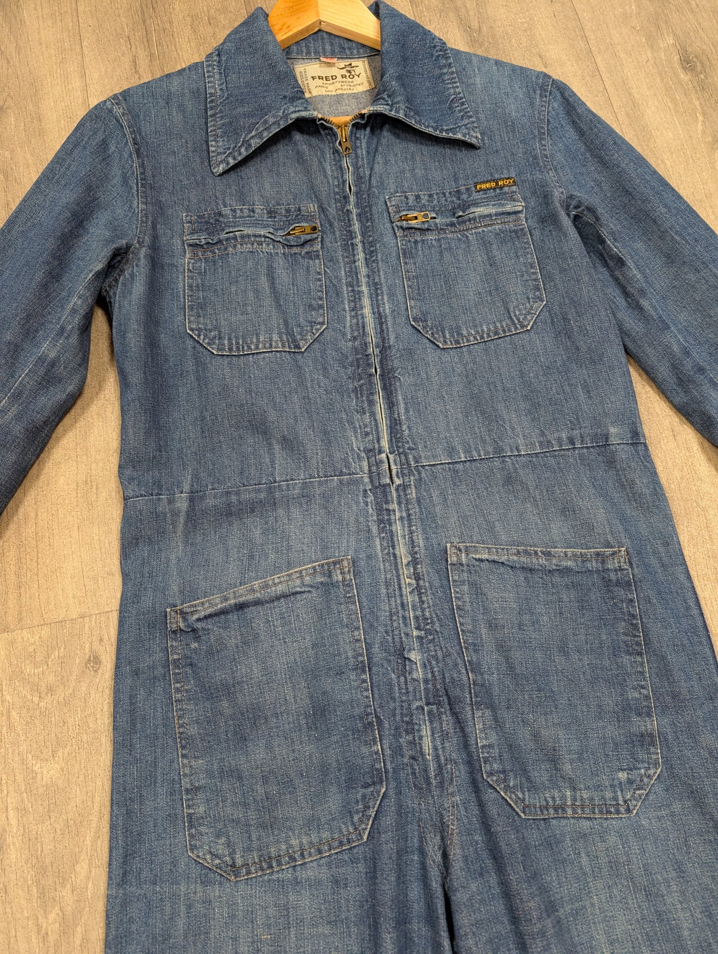 Epic 1970s Fred Roy denim jumpsuit - S/8/10