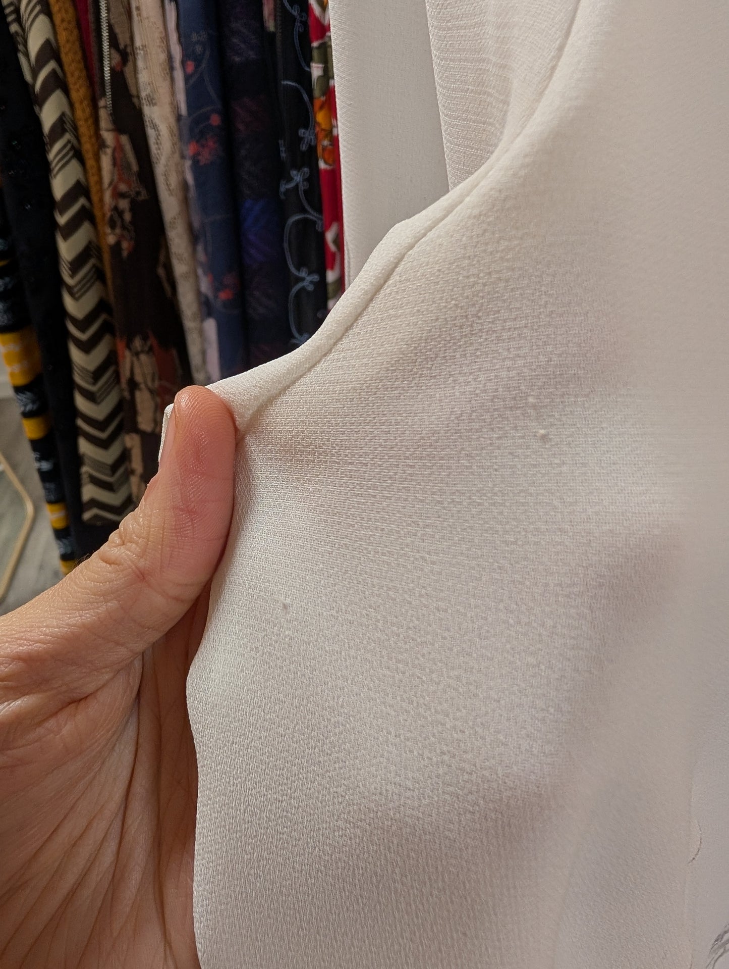 1980s white & silver floral shirt - M