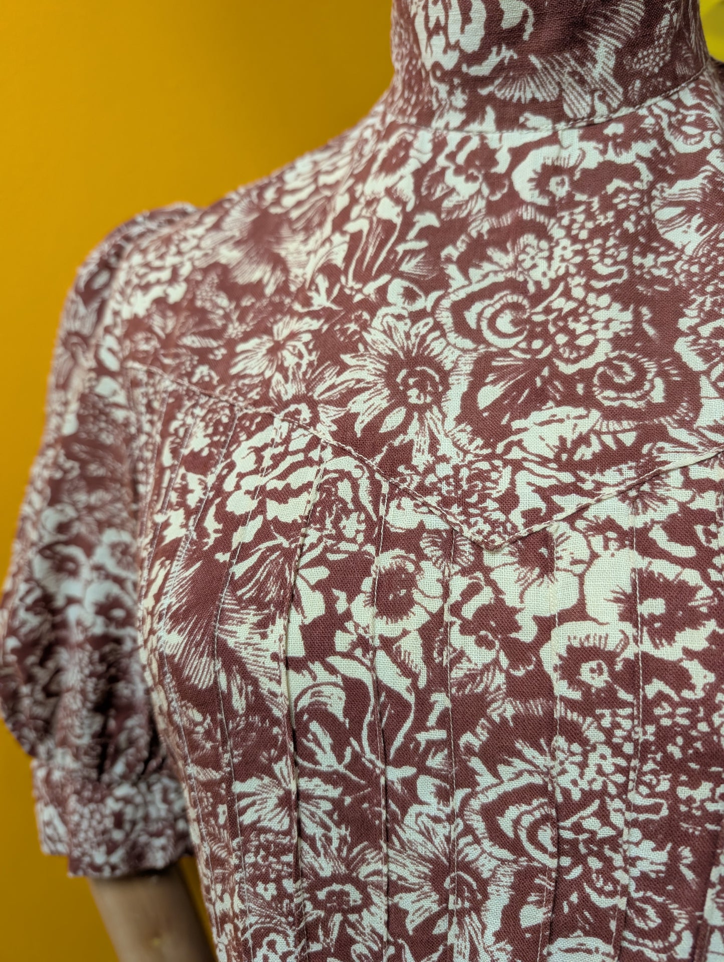 1970s made in Wales Laura Ashley brown dress - S/M/10/12