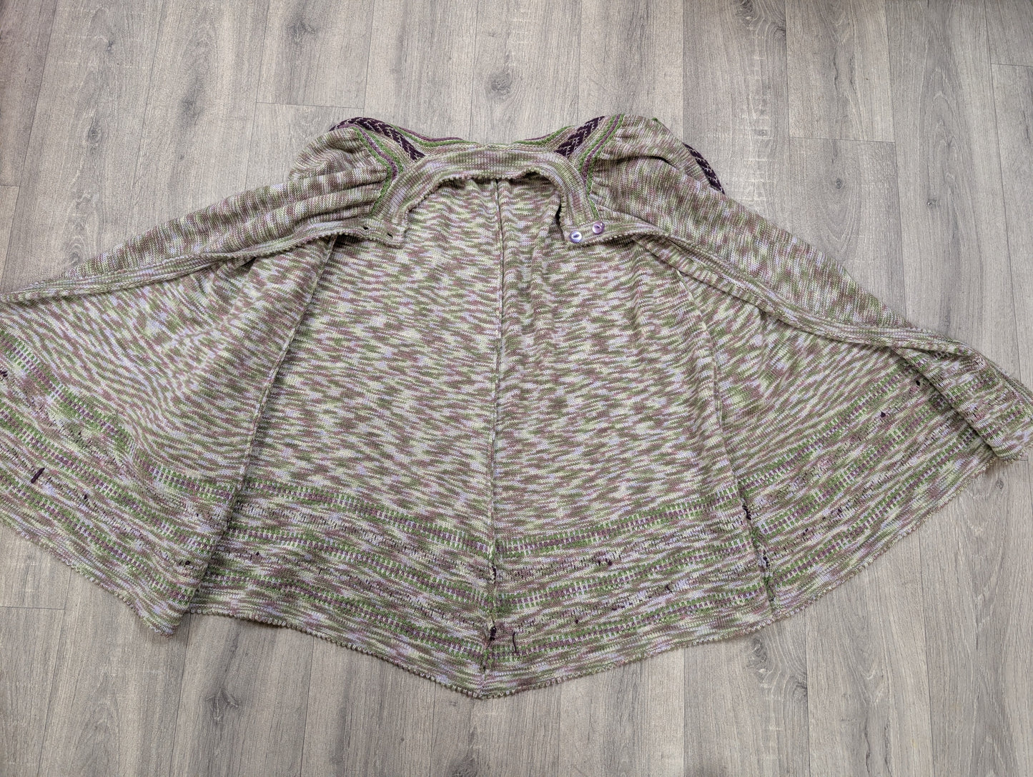 1970s Annie Cossins hand loomed wool blend cardigan