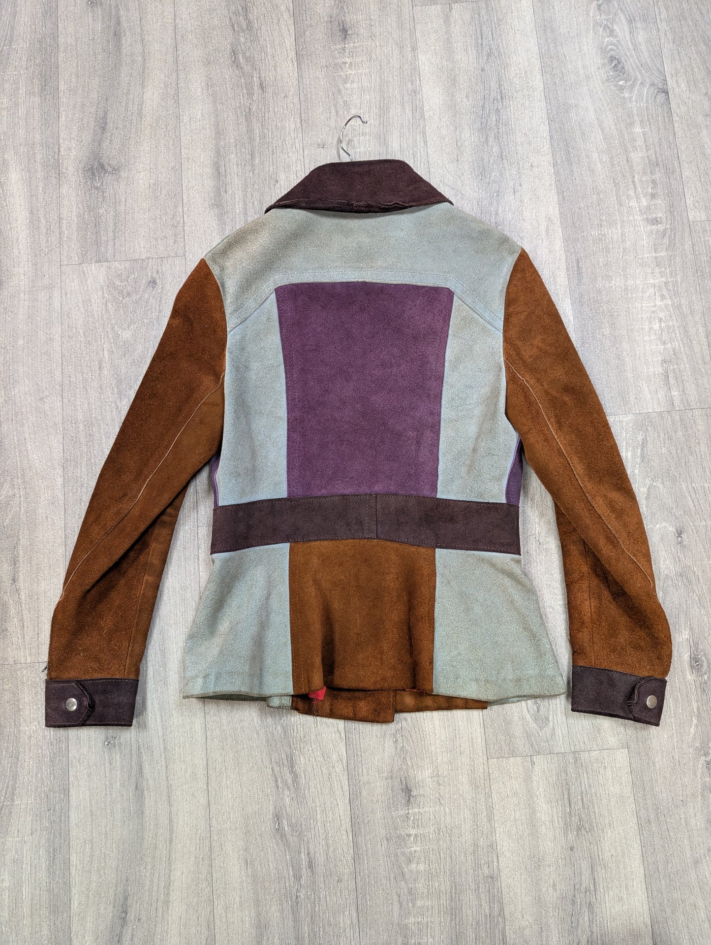 Epic 1970s colour block suede jacket - S/8