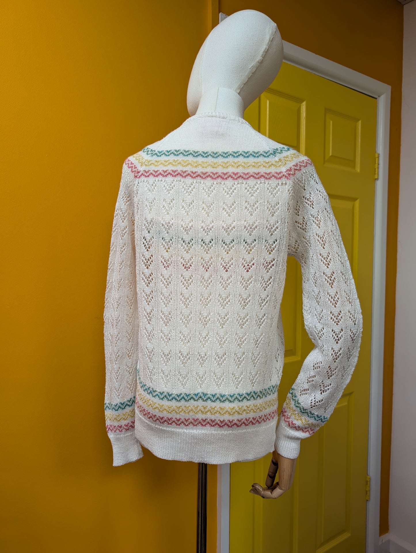 1980s Sunhanit knitted acrylic & lurex 2 piece - XS/S