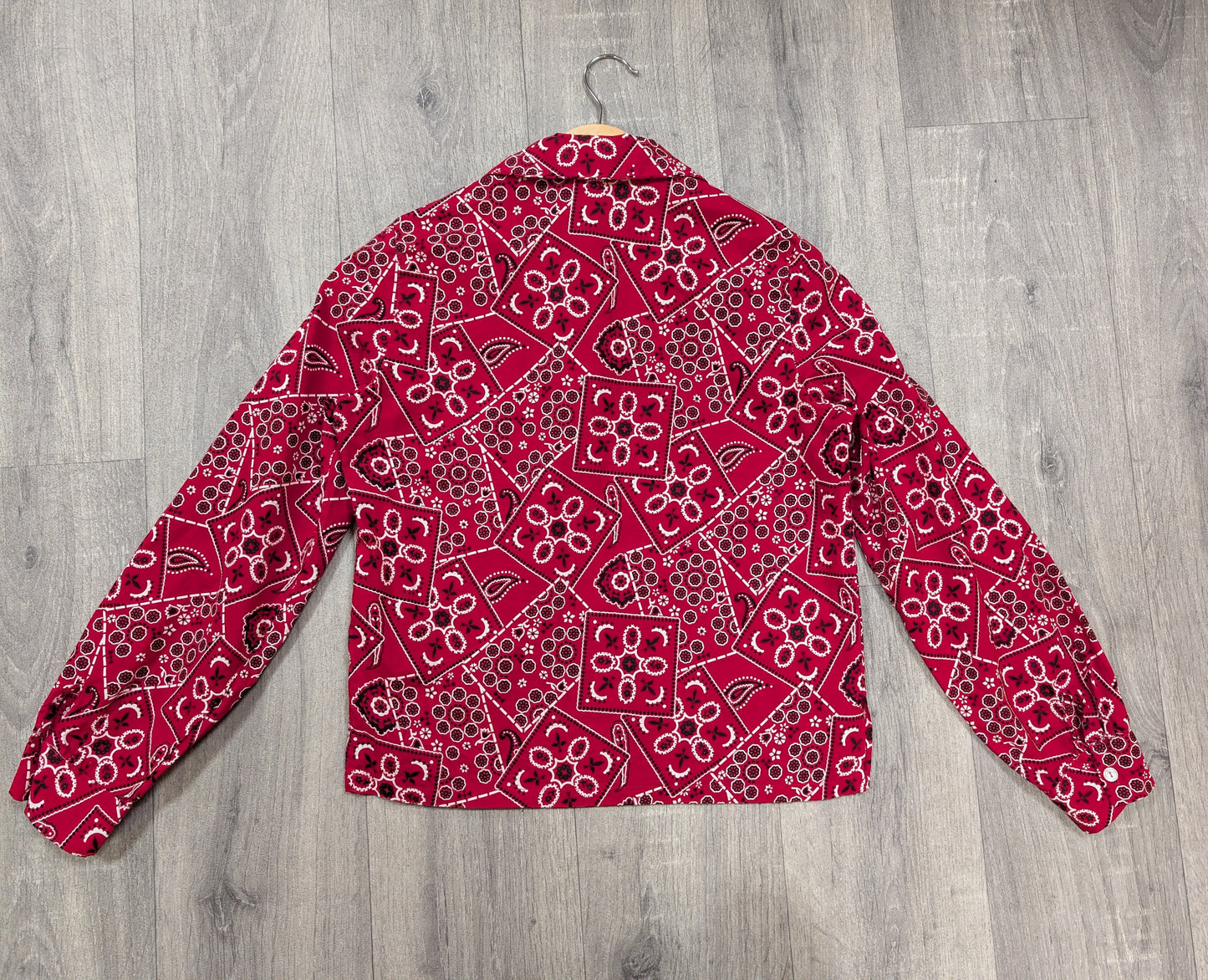 1950s Carol Brent red lace up bandana print top - XS