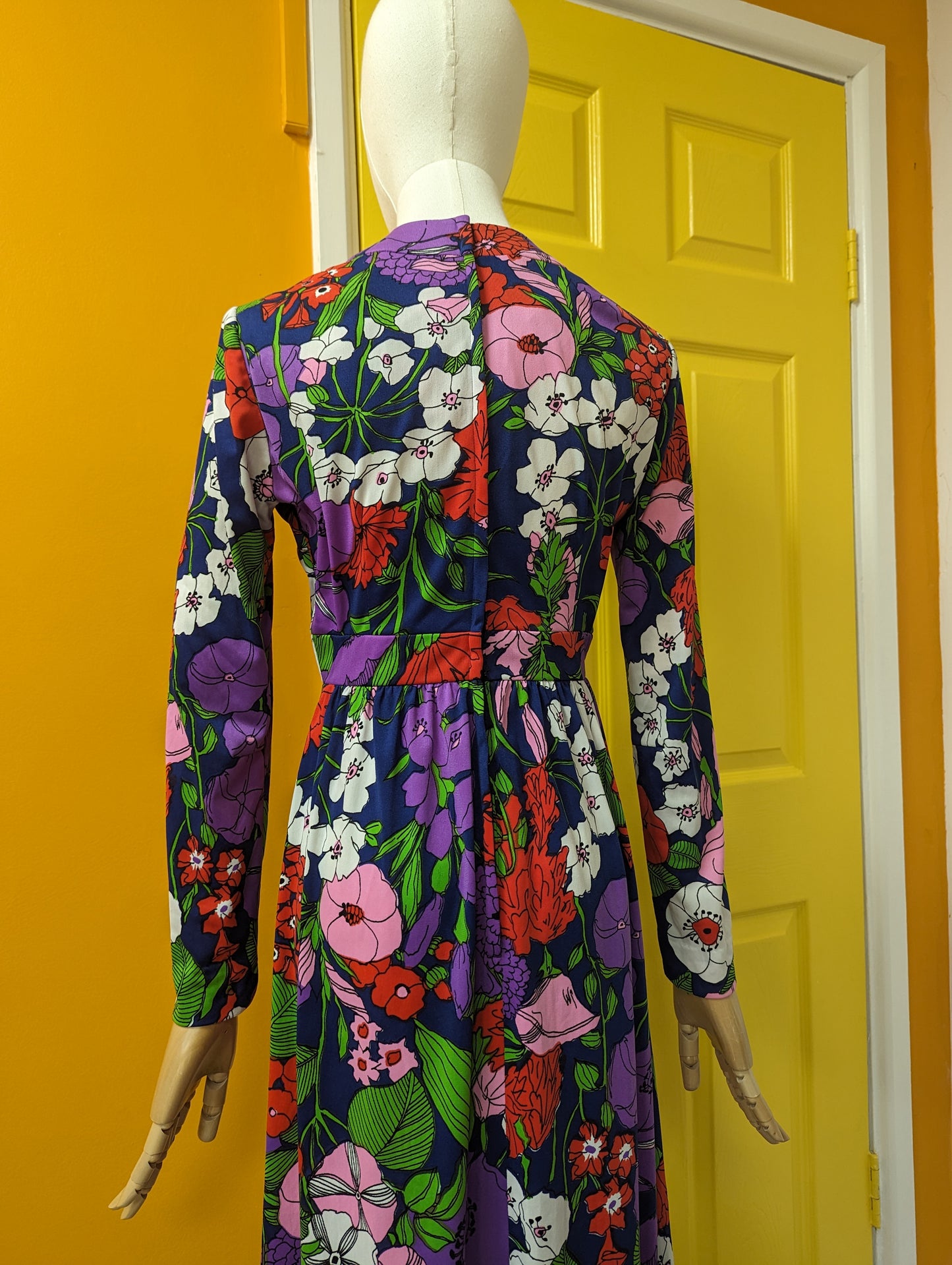 60s/70s Bloomingdale's floral maxi dress - Size 8