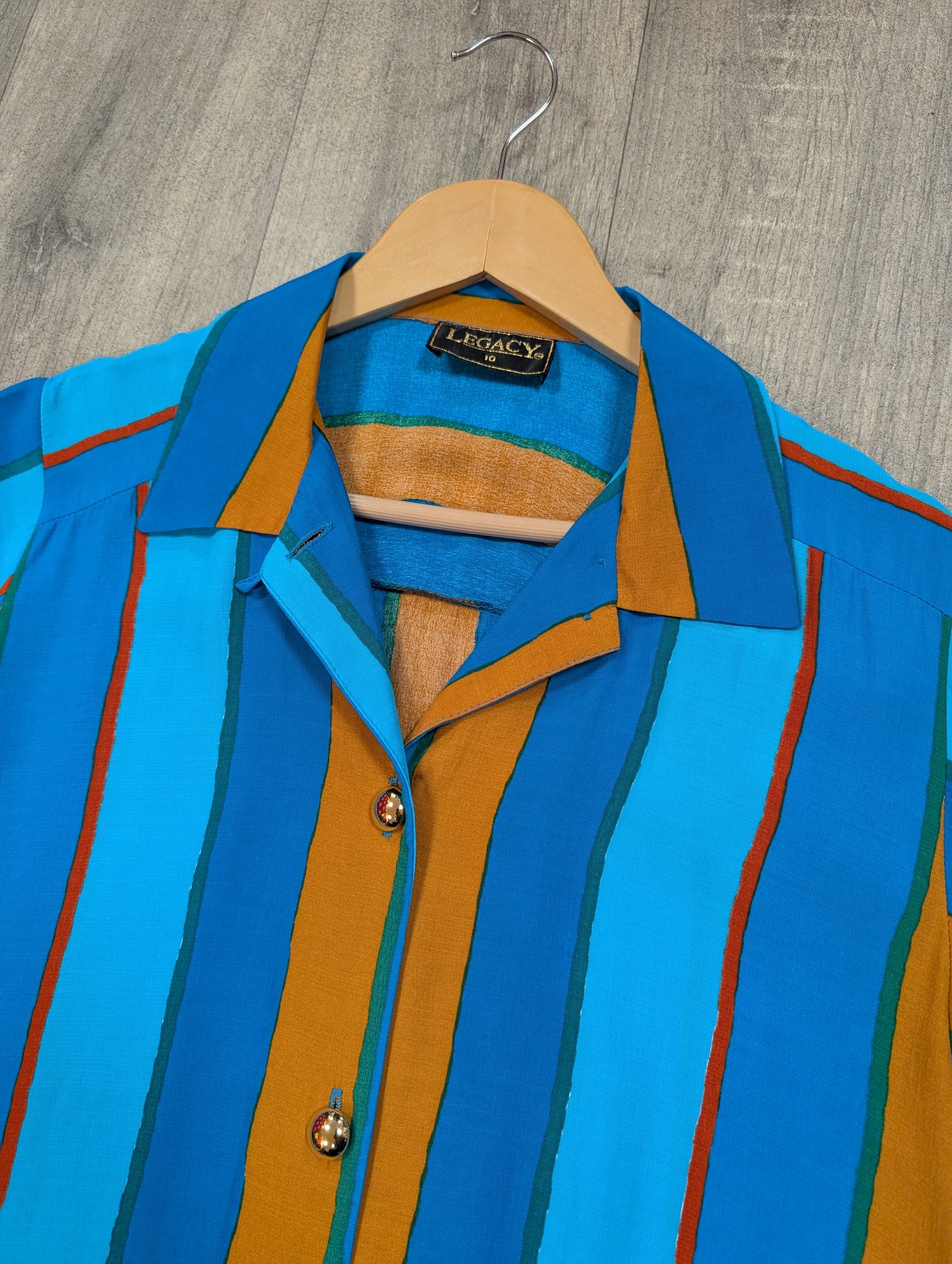 80s/90s Legacy striped shirt & skirt set - XS/S/6/8