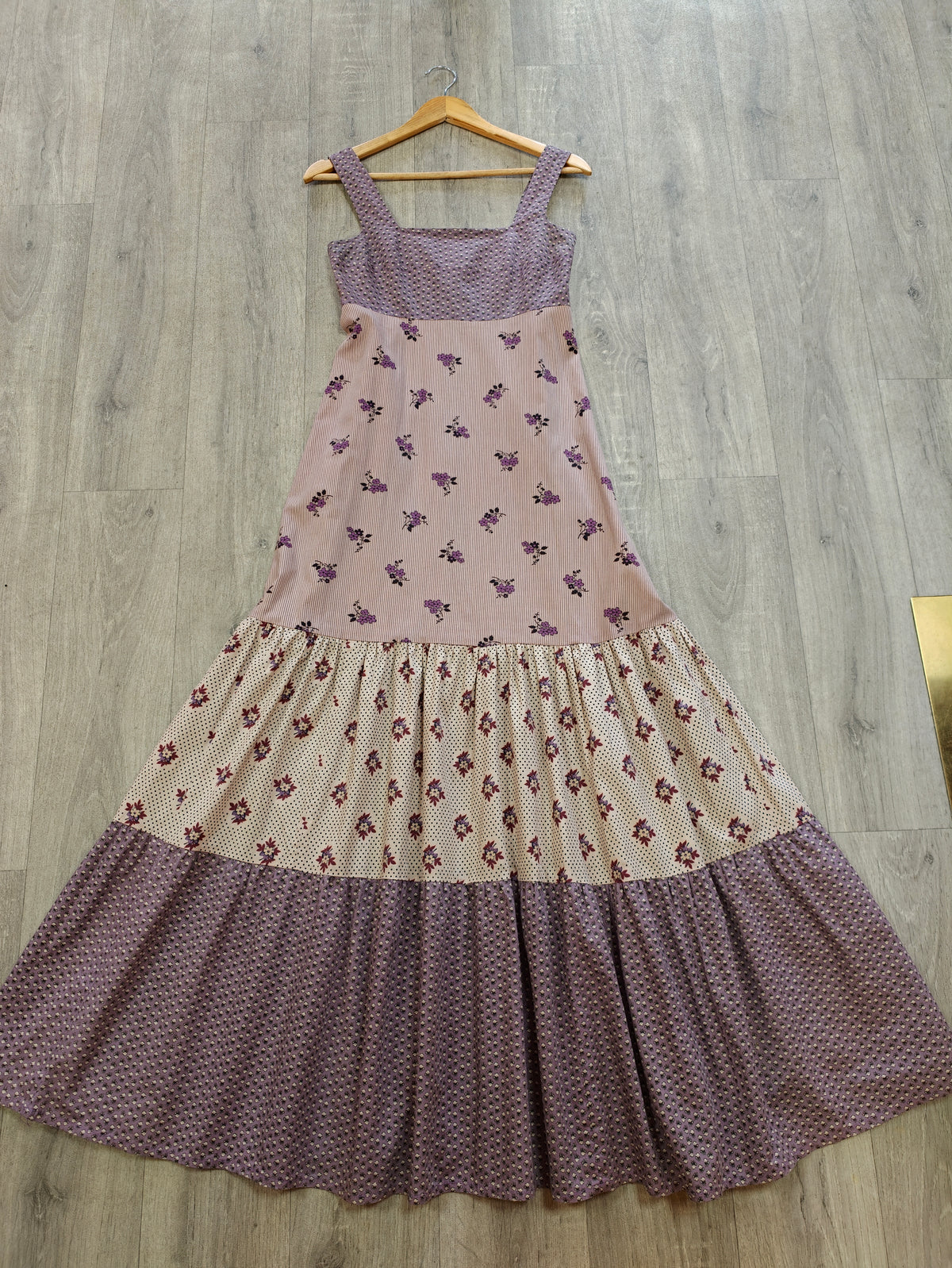 1970s Topshop floral cotton maxi dress - XS/6
