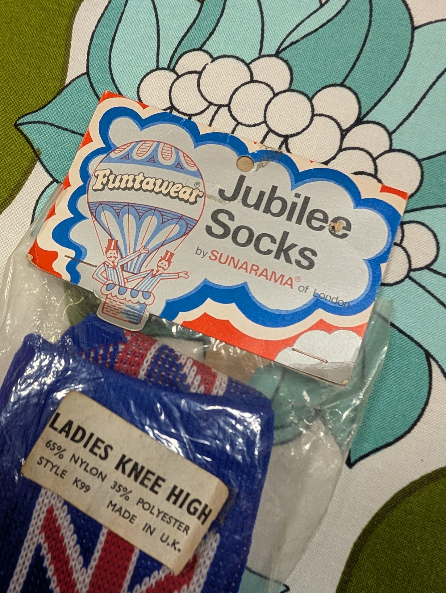 Deadstock 1970s silver jubilee socks