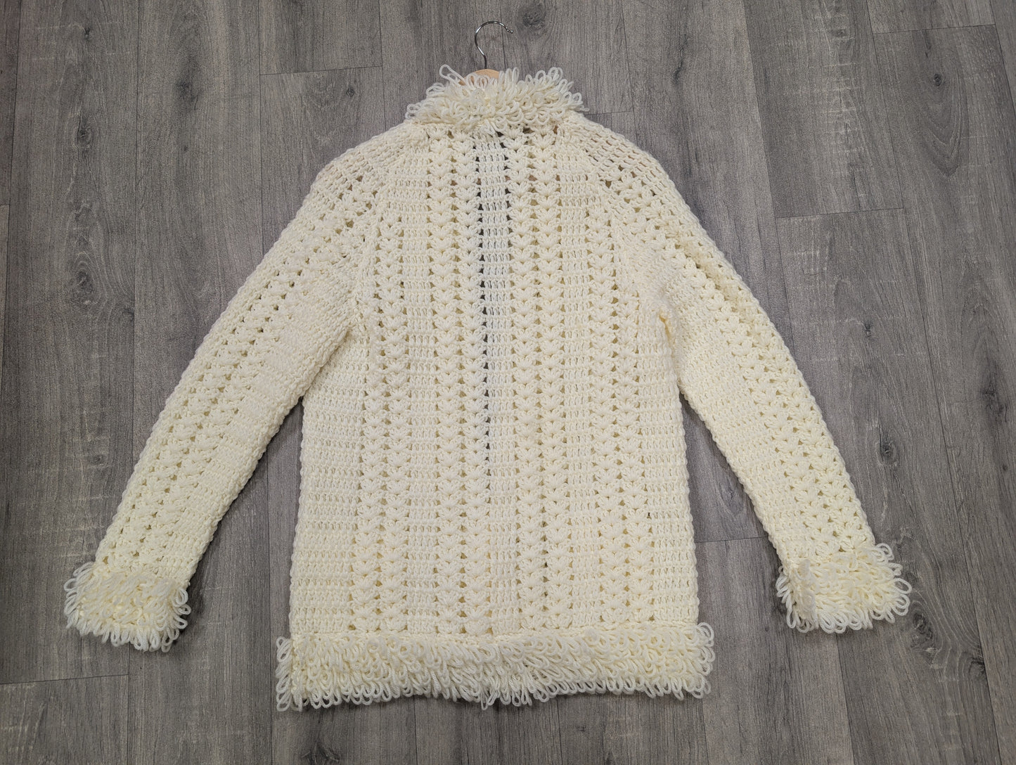 1970s crocheted loop stitch cardigan - XS/S