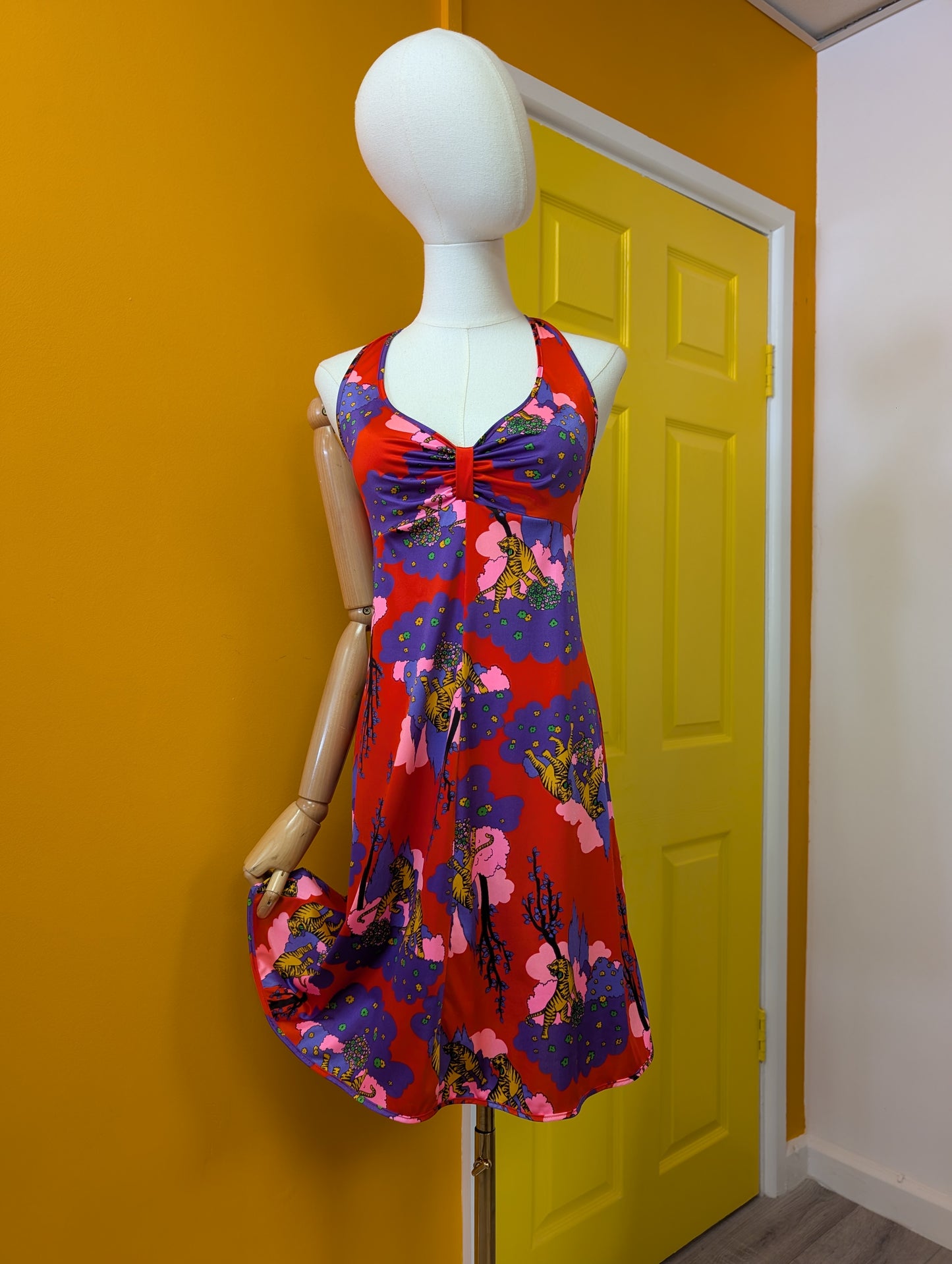 1970s Jantzen novelty tiger print dress - XS