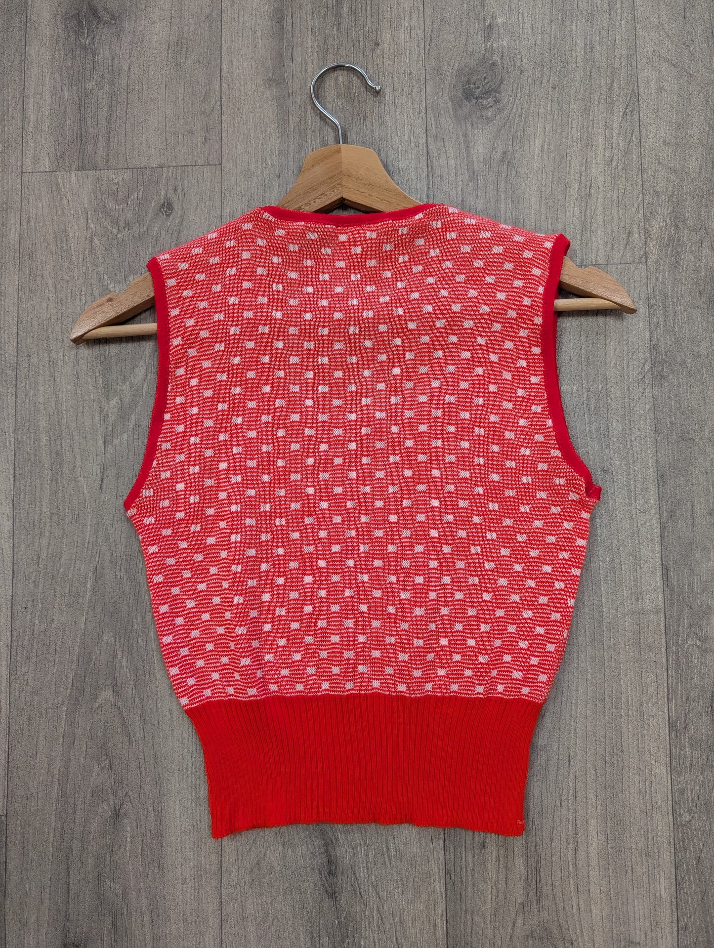 1970s red tank top/vest - XS/S