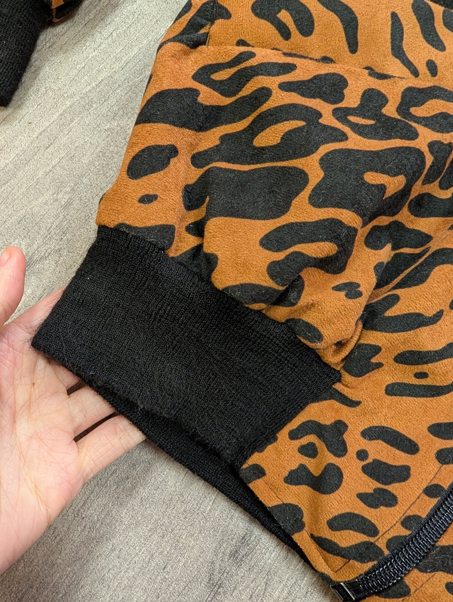 80s/90s leopard print bomber jacket - S