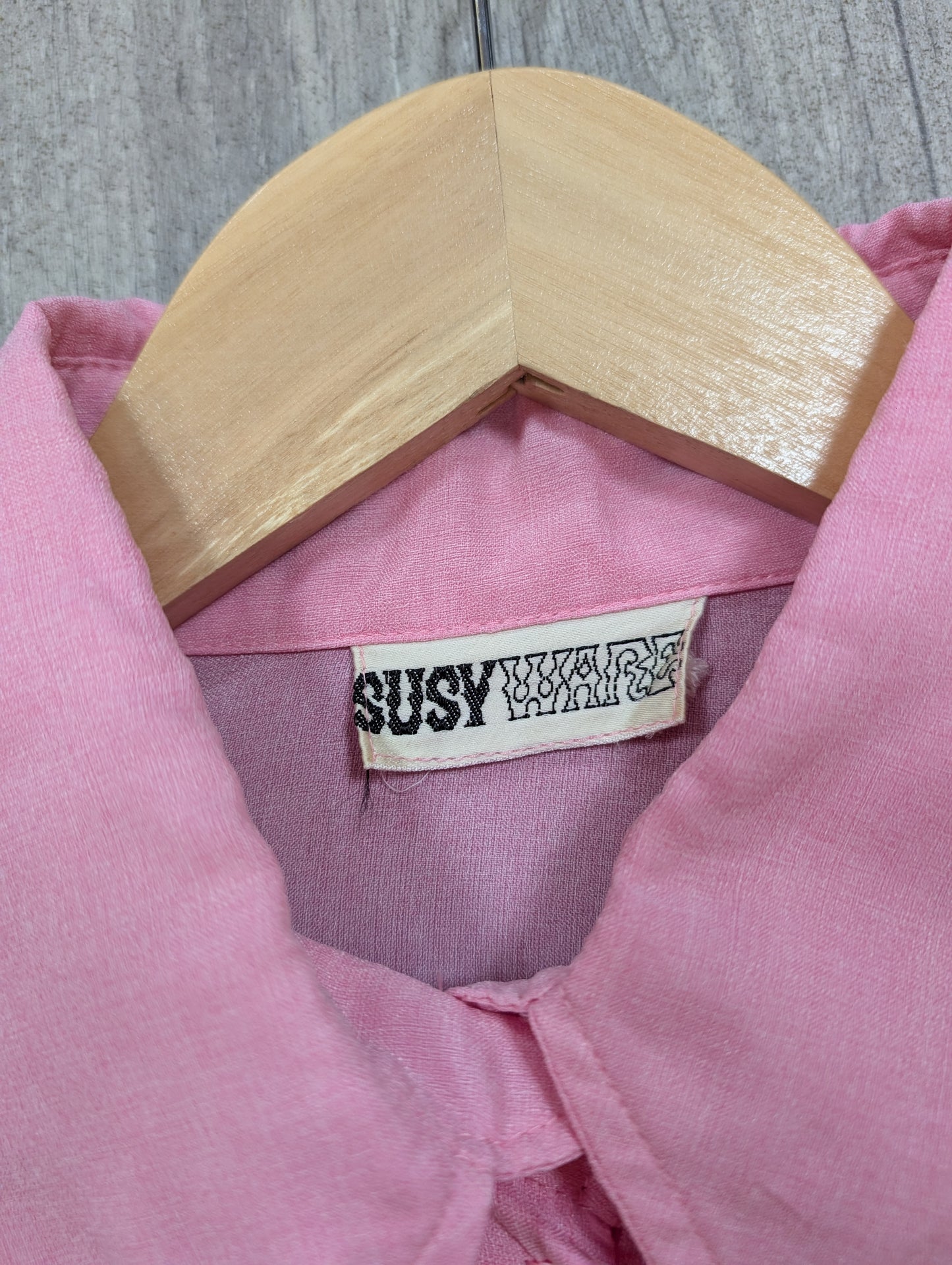1970s Susy Ware pink shirt - M