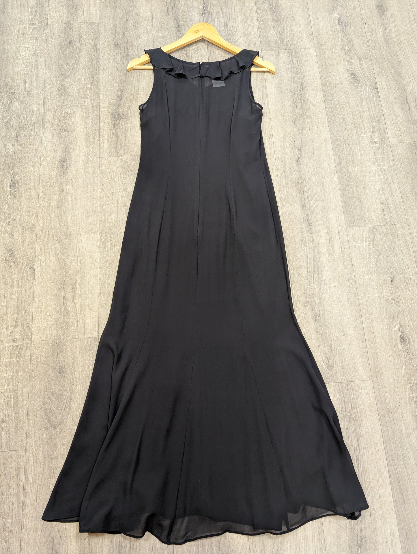 1990s Laura Ashley black silk dress - XS/6/8