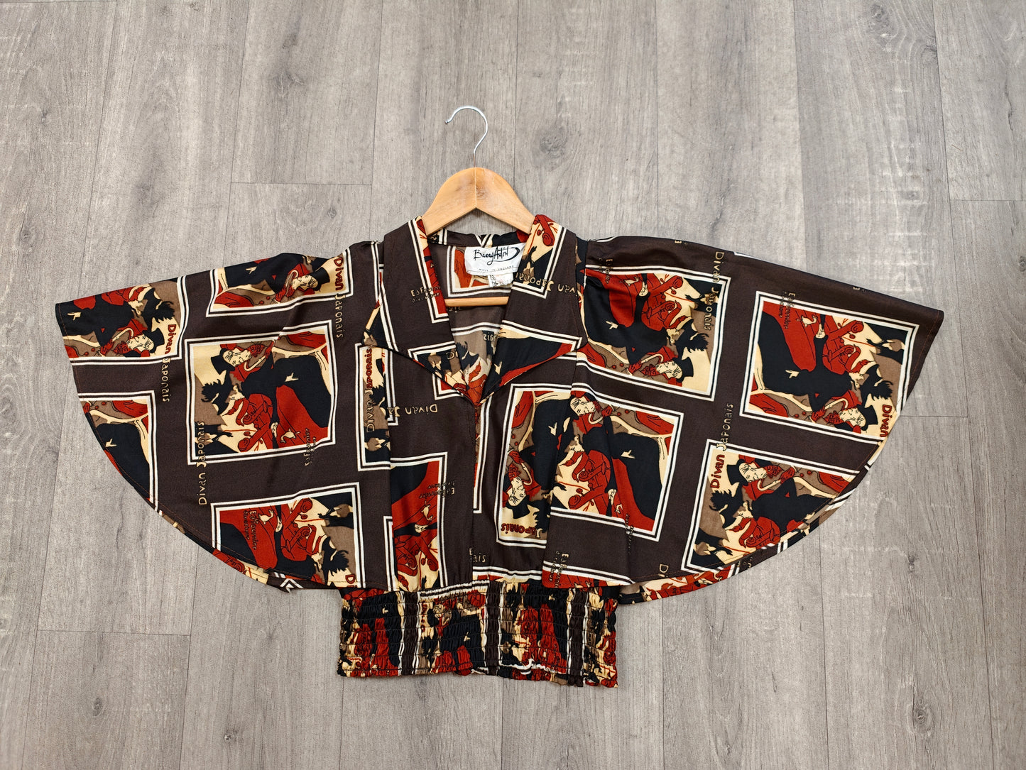 1970s Barry Artist Toulouse Lautrec print top - XS