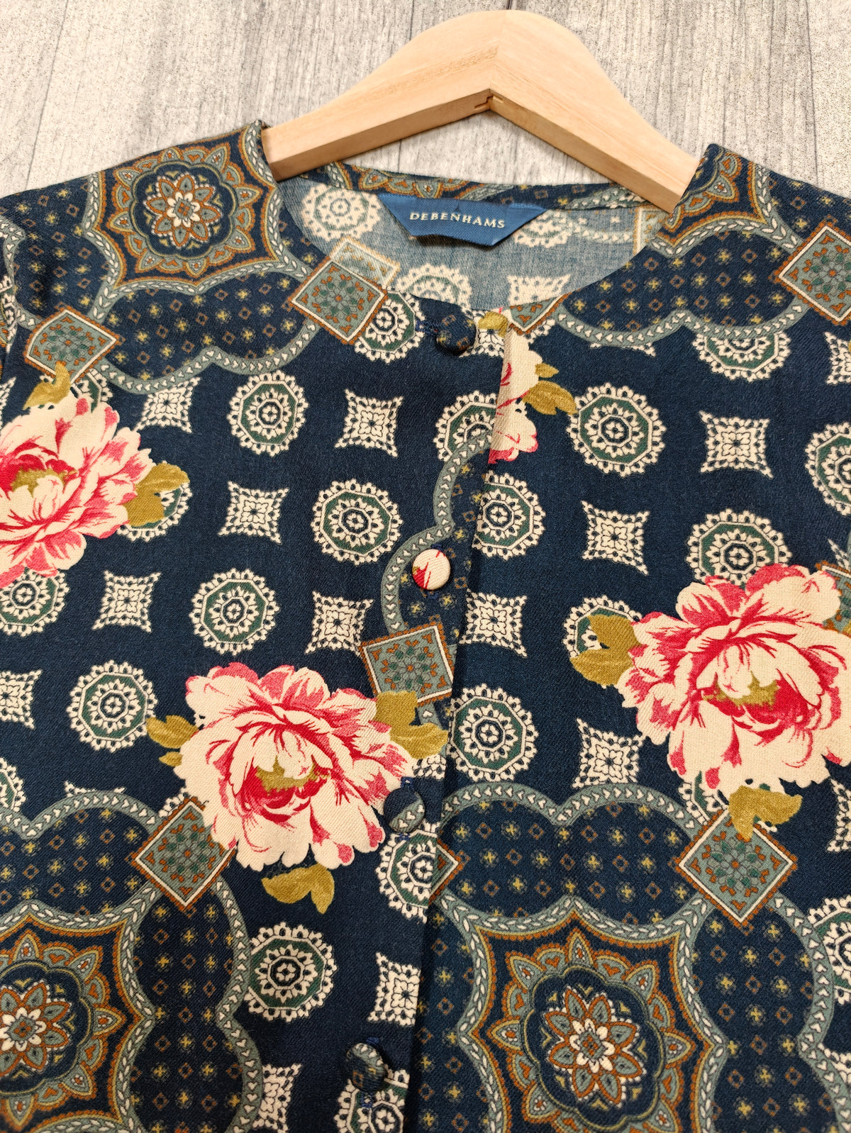 80s/90s Debenhams floral top - M