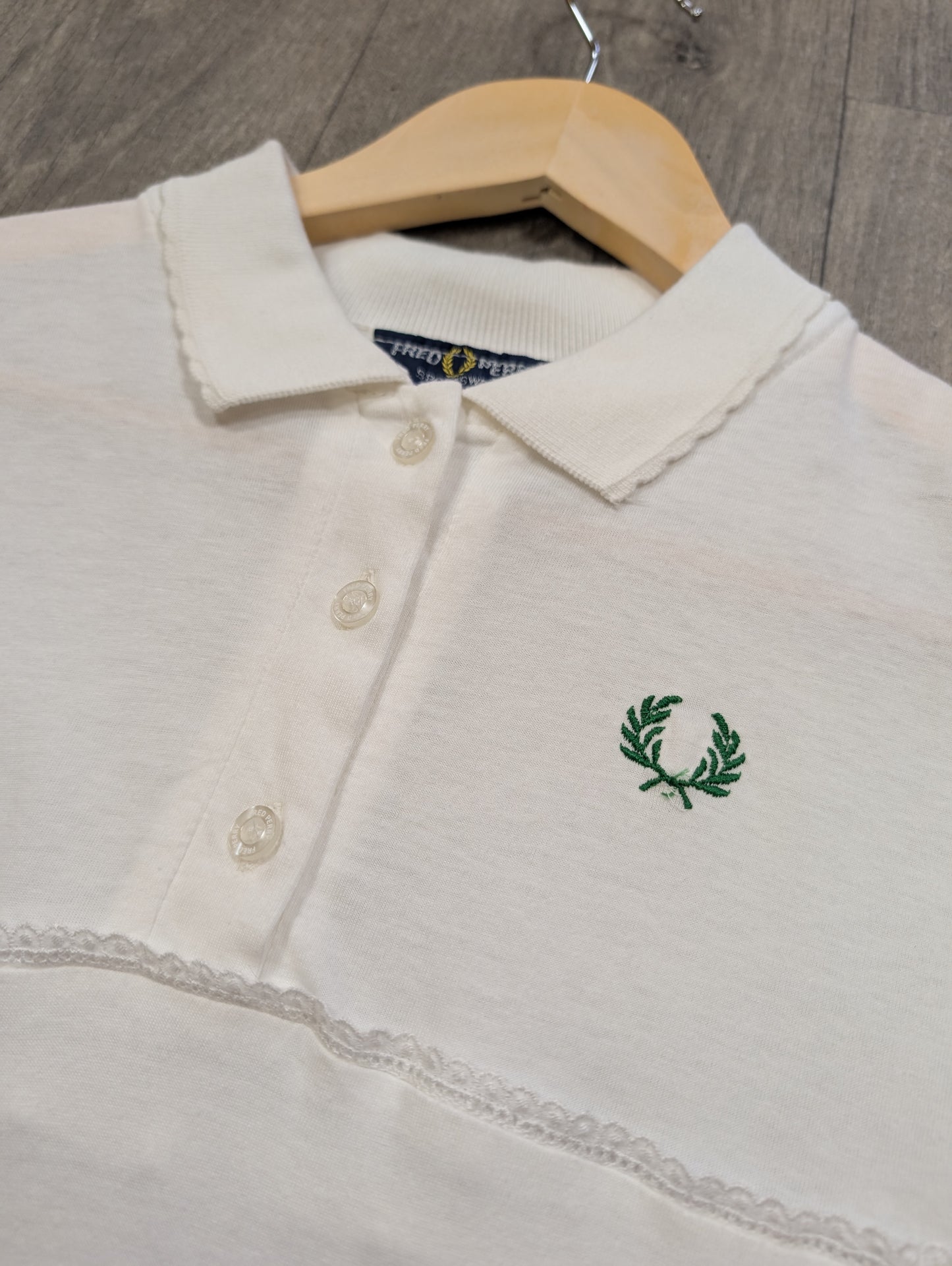 1980s Fred Perry white cotton polo shirt - XS/S