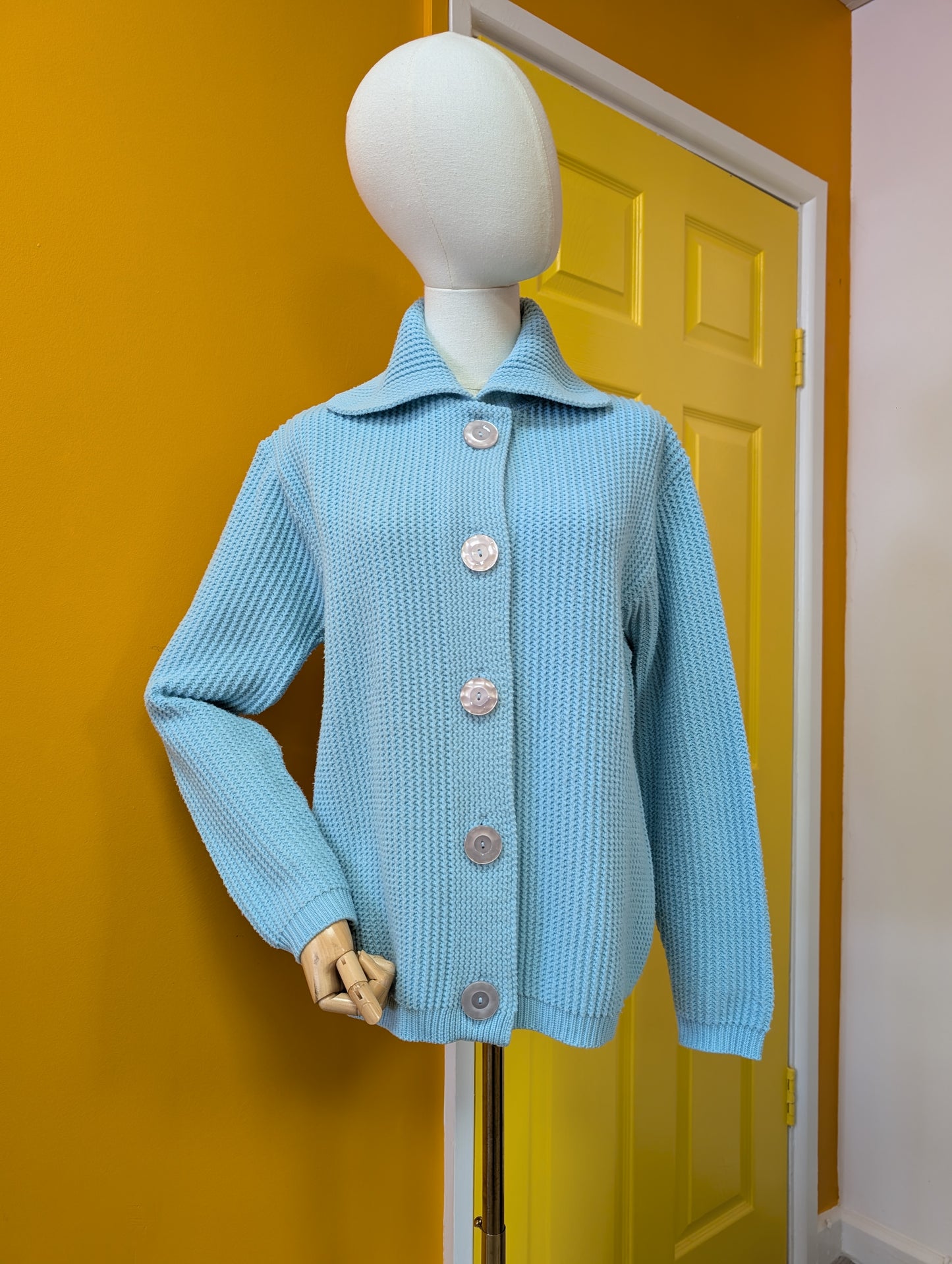 1960s St Michael bri nylon blue cardigan - M