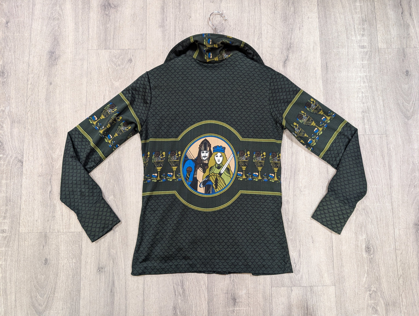 1970s novelty medieval print shirt - XS/S