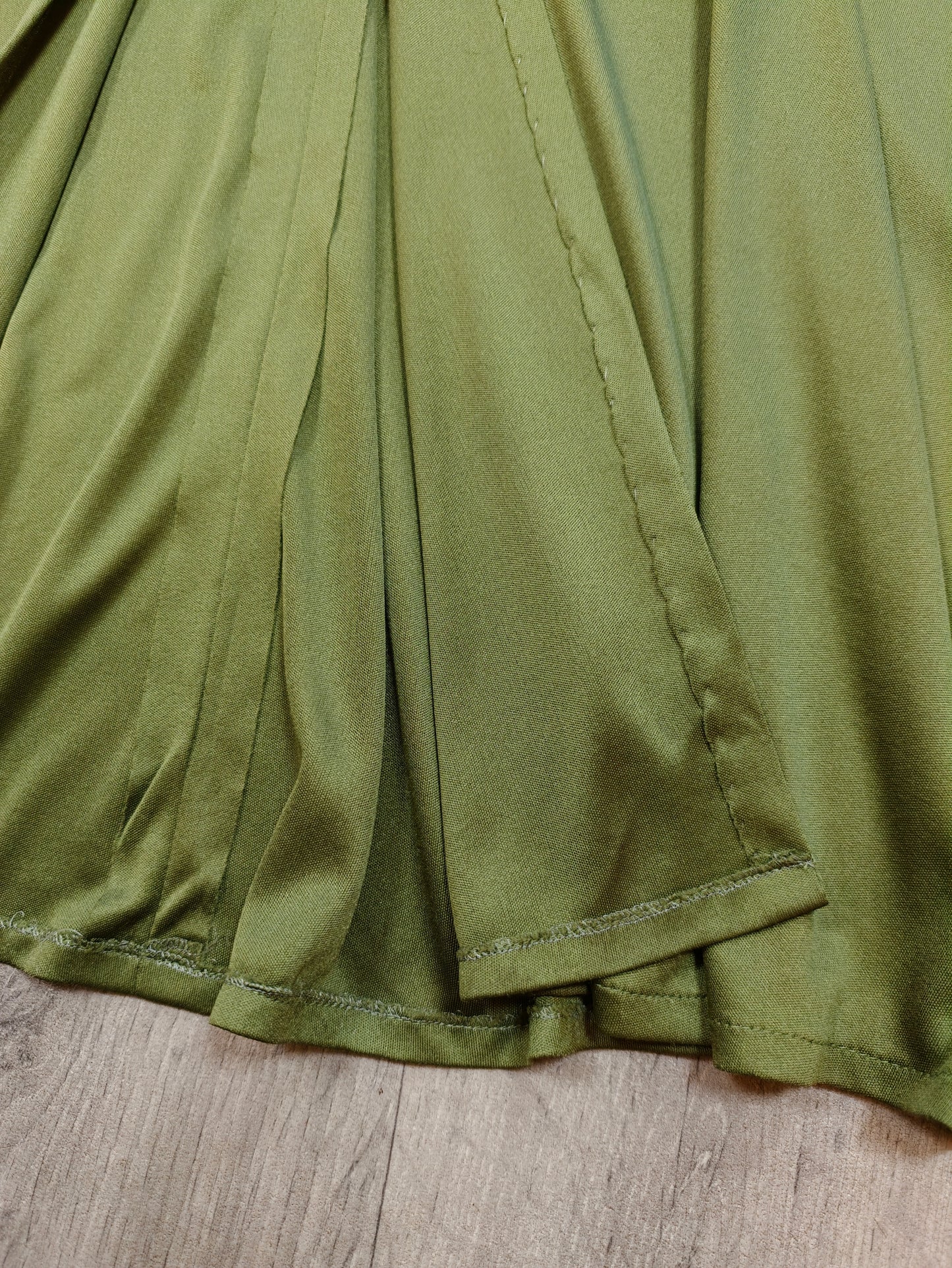 1970s Irvine Sellars green crimplene maxi dress - XS/6