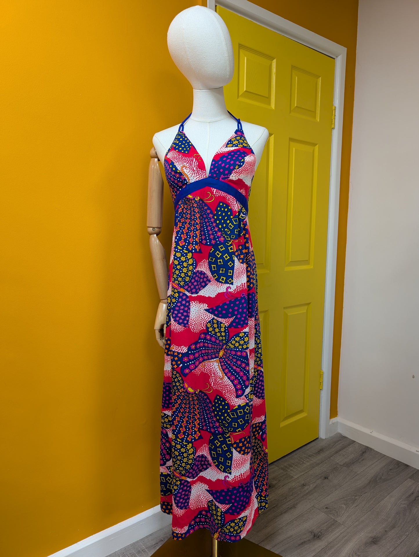 1970s Patti Jr Hawaii butterfly print dress - S/10