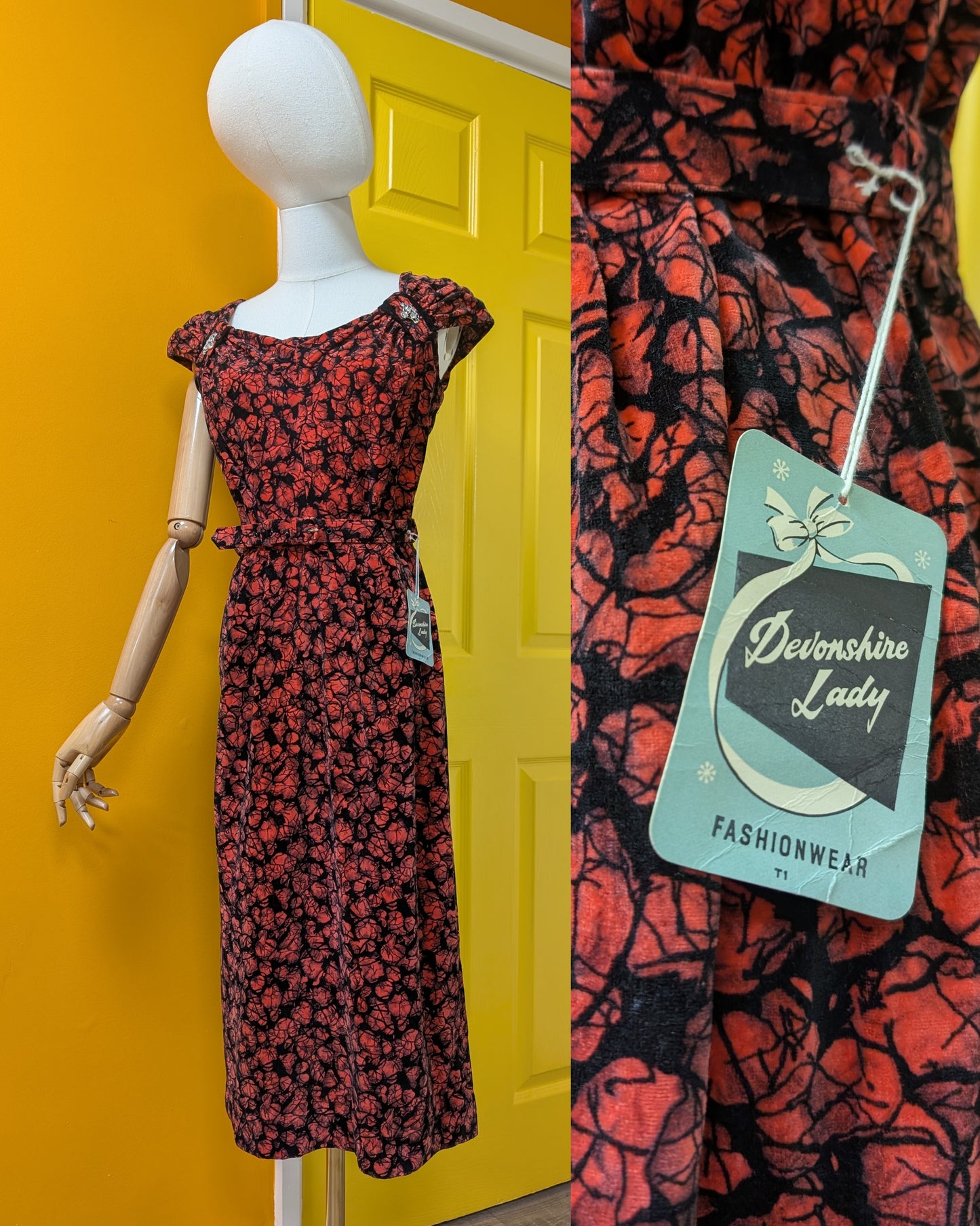 Deadstock 50s/60s Devonshire Lady dress - S/10