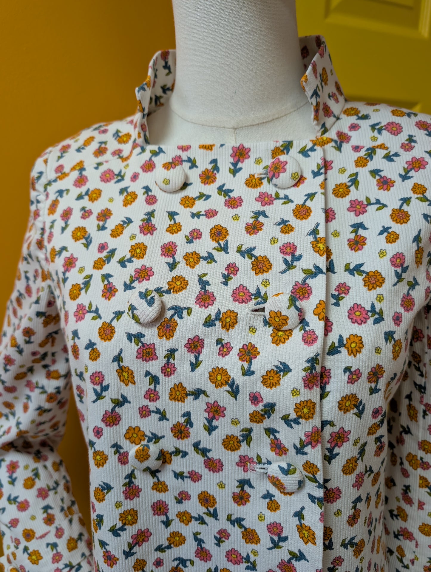 1960s Wallis floral cotton coat - XS