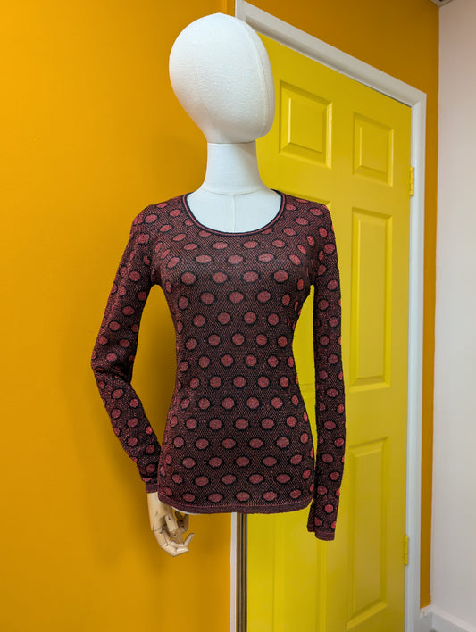 1970s Richard Shops lurex long sleeve t-shirt - S/M