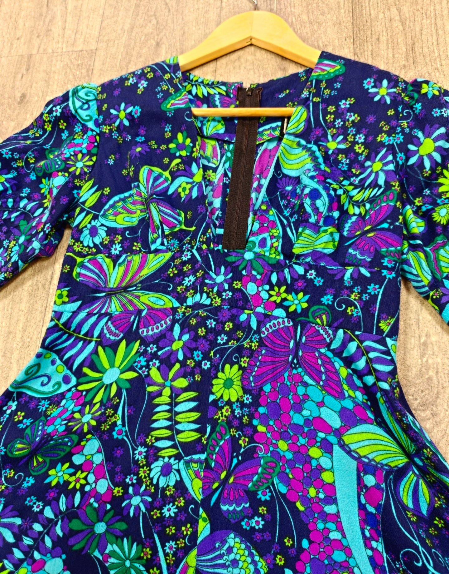 1970s Fumi's Originals Hawaiian butterfly print dress - XS/S/6/8