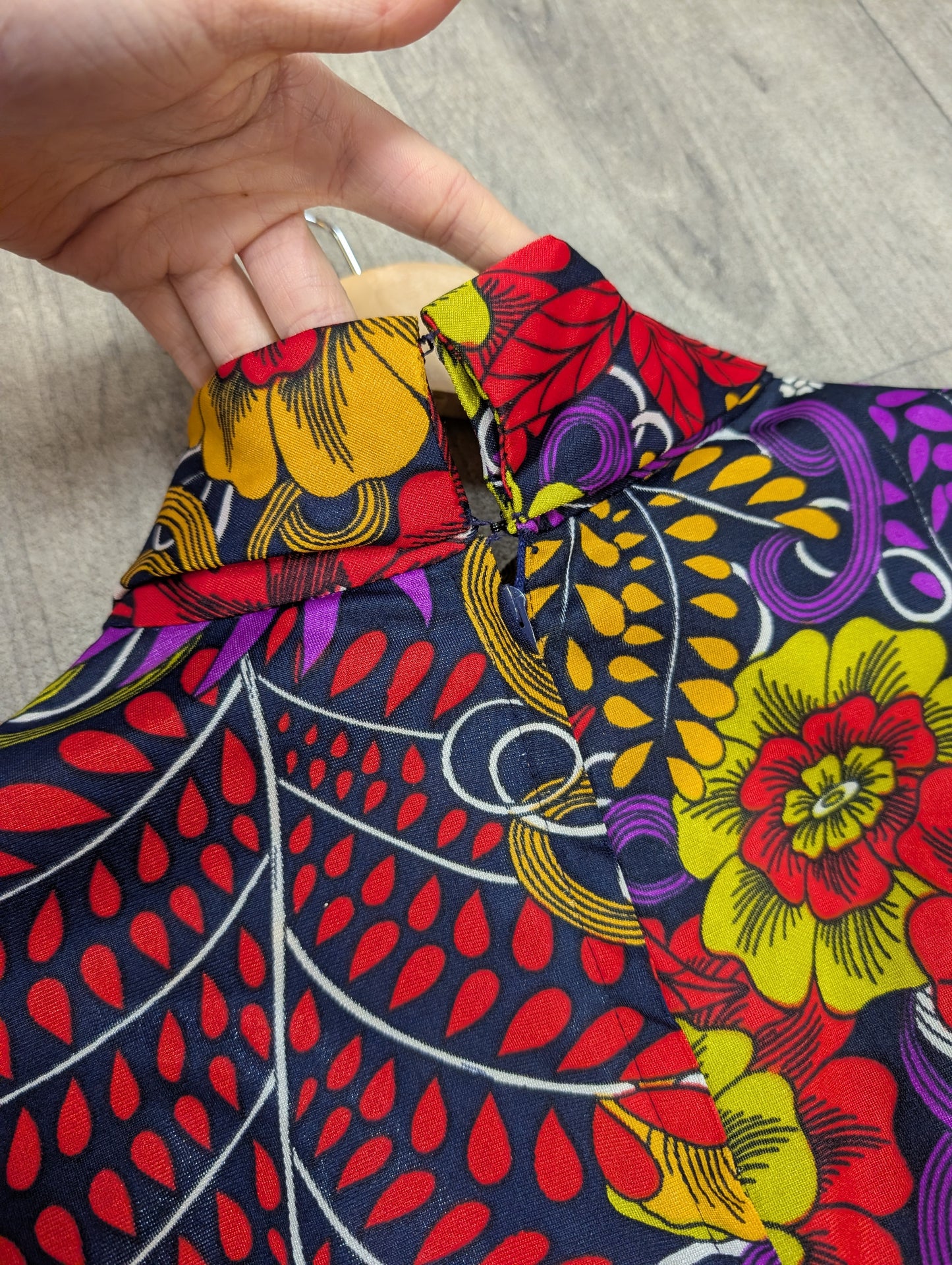 60s/70s psychedelic maxi dress - M/12/14