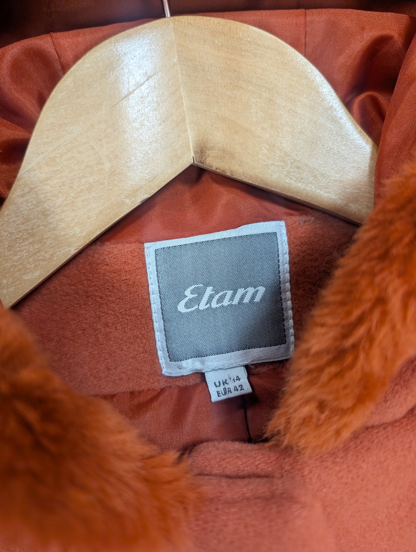 1990s Etam wool and cashmere blend hooded coat - M