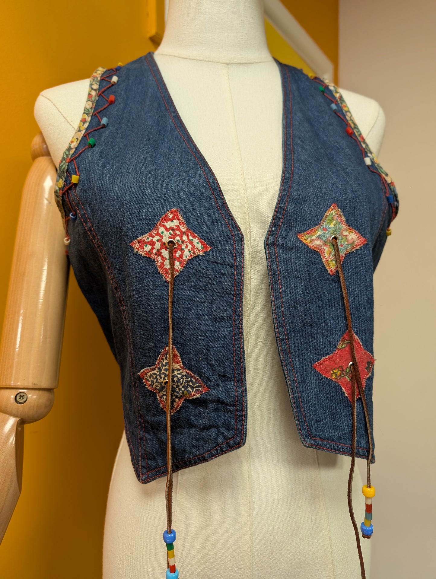 1970s Jump Jeans denim waistcoat - XS